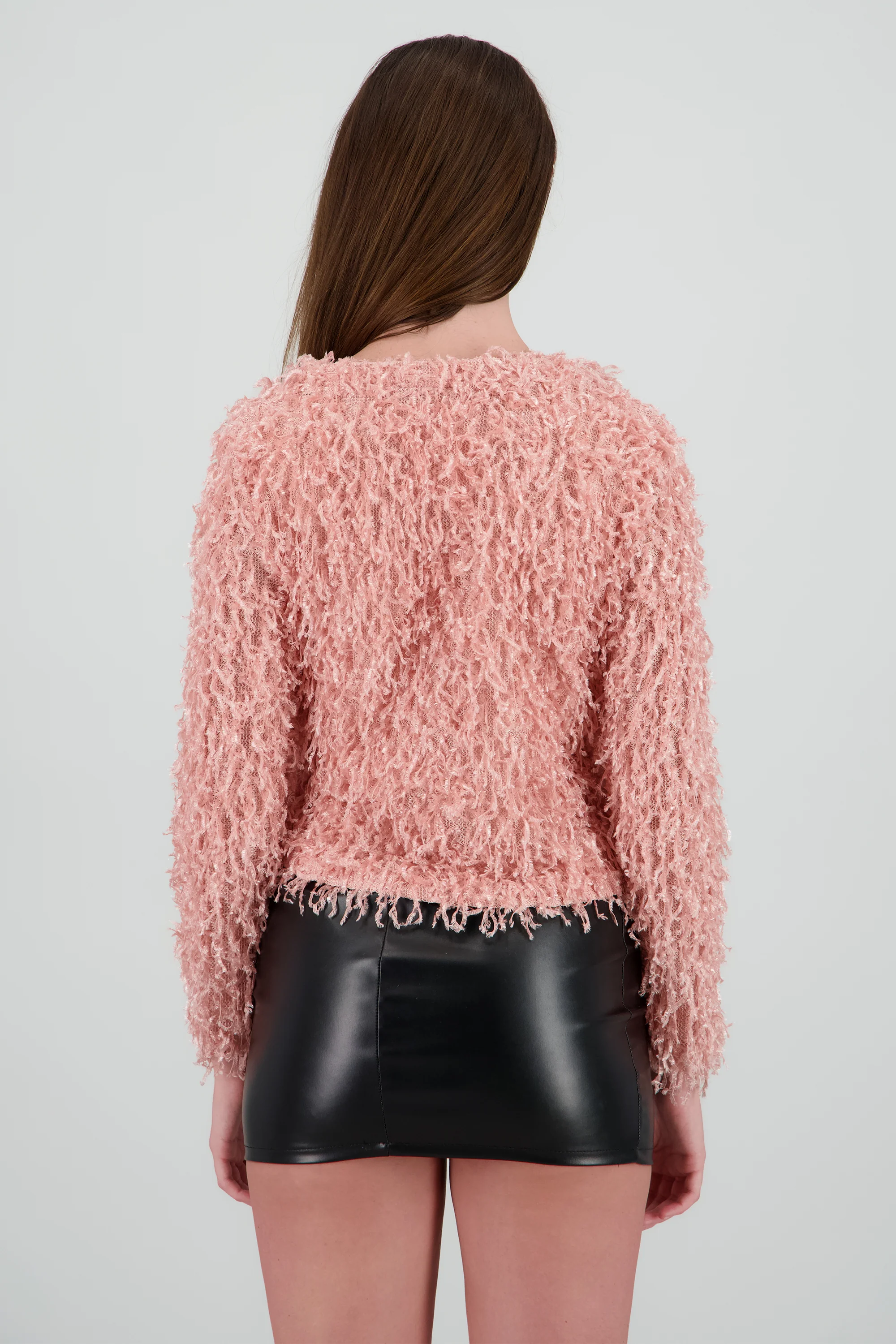 Cardigan detalle pelo con brillos - Image 4