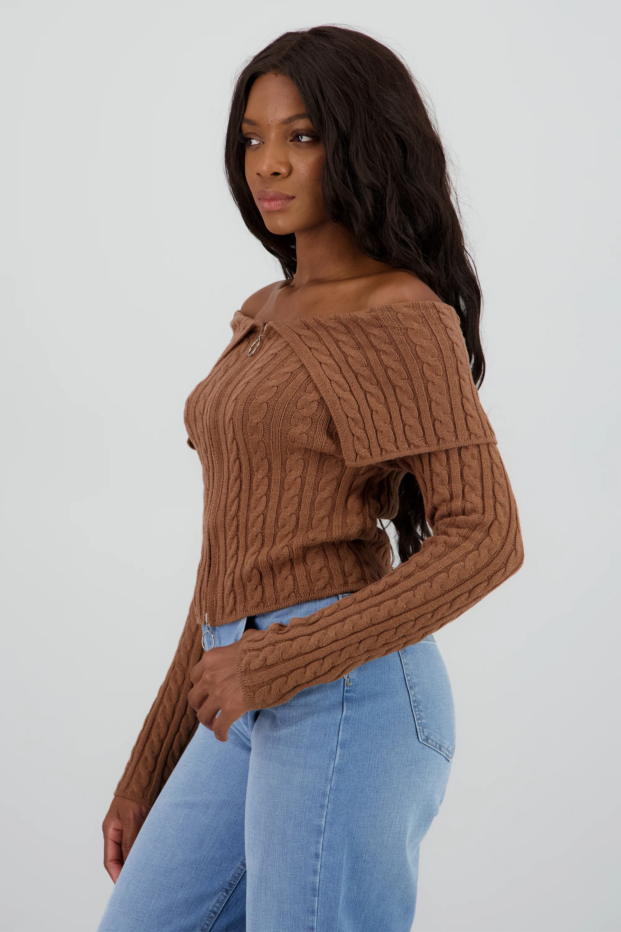 Cardigan hombros caidos sueter - Image 3