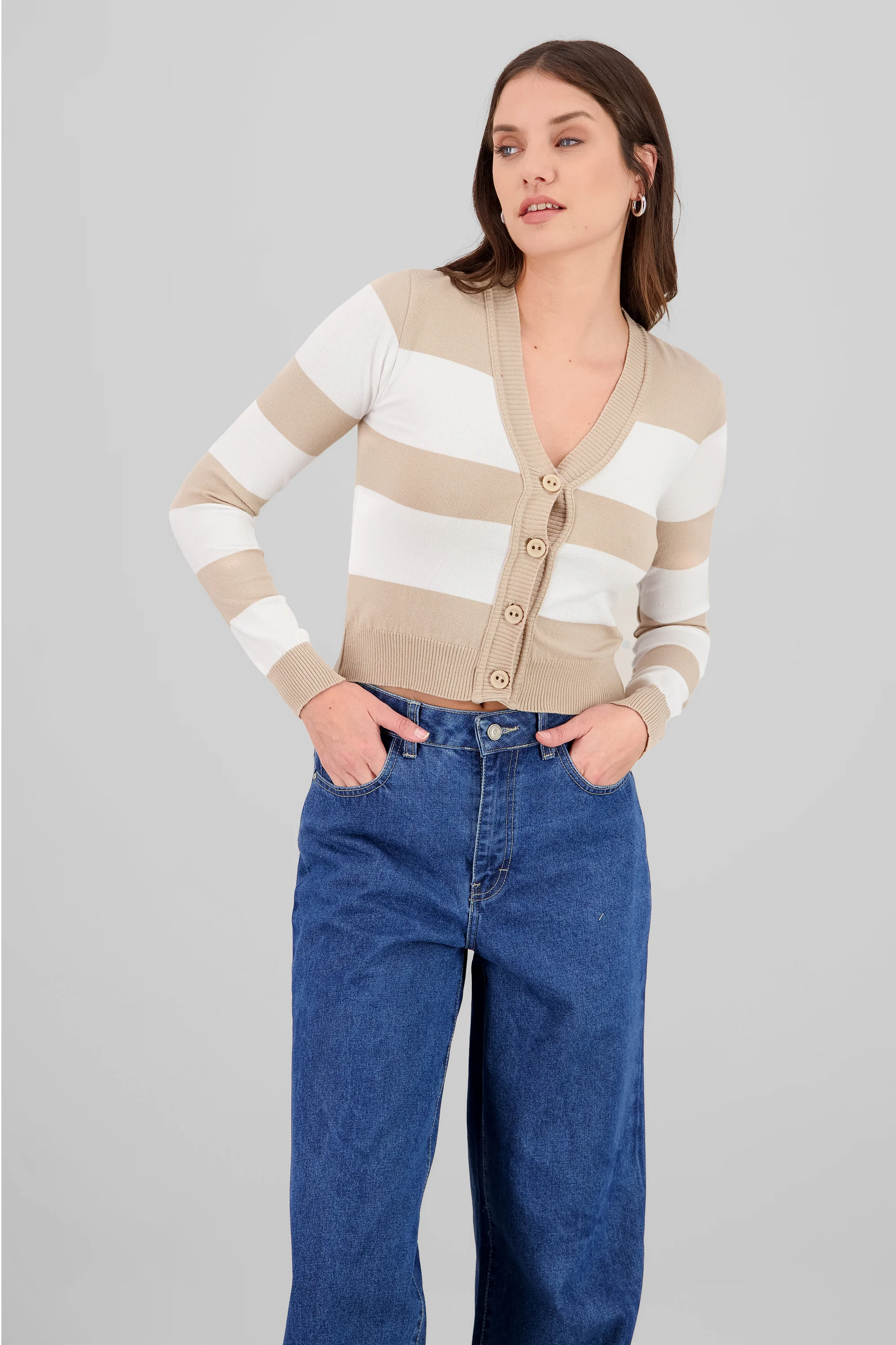 Cardigan rayas contraste - Image 2