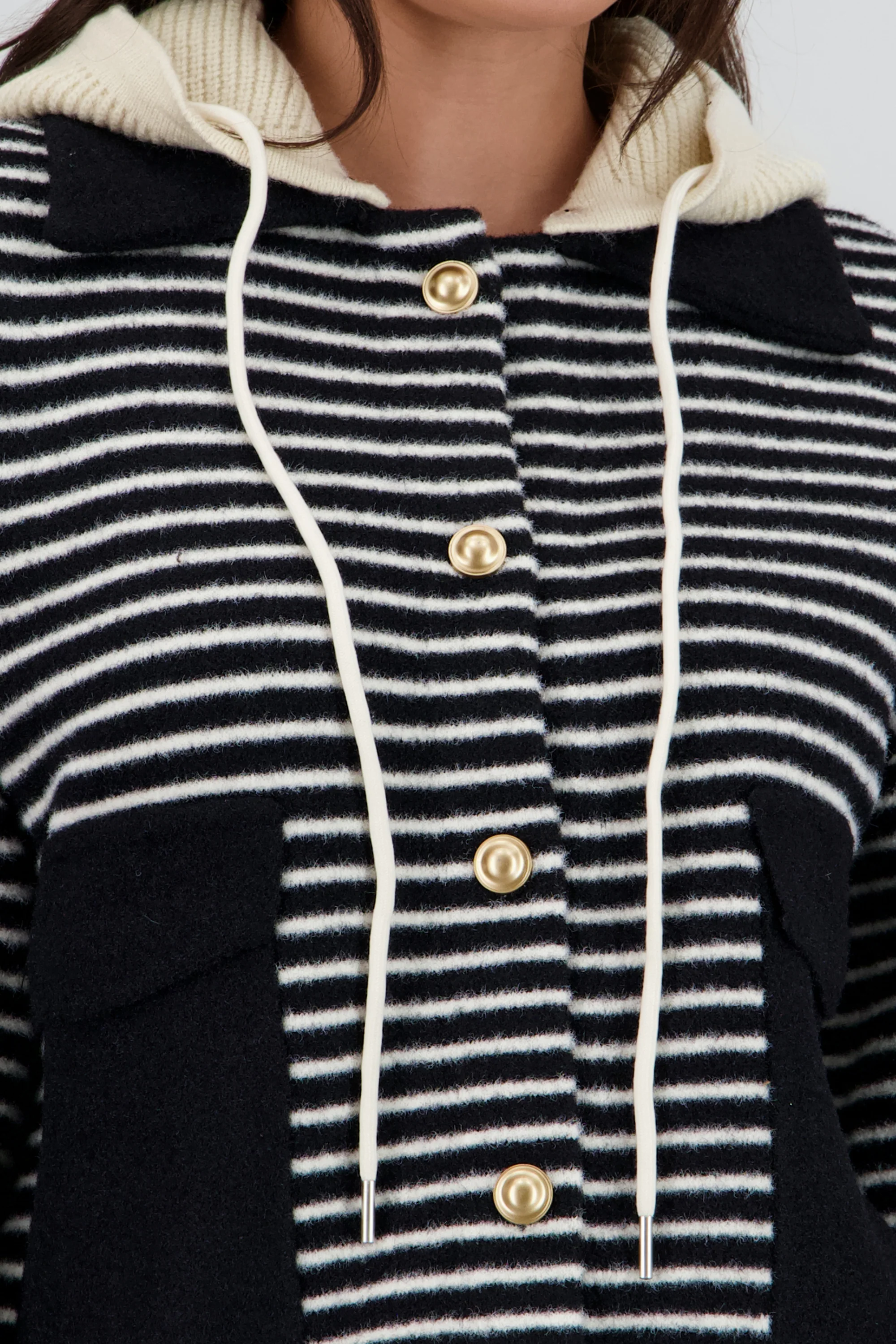 Cardigan rayas detalle contraste bolsas - Image 5