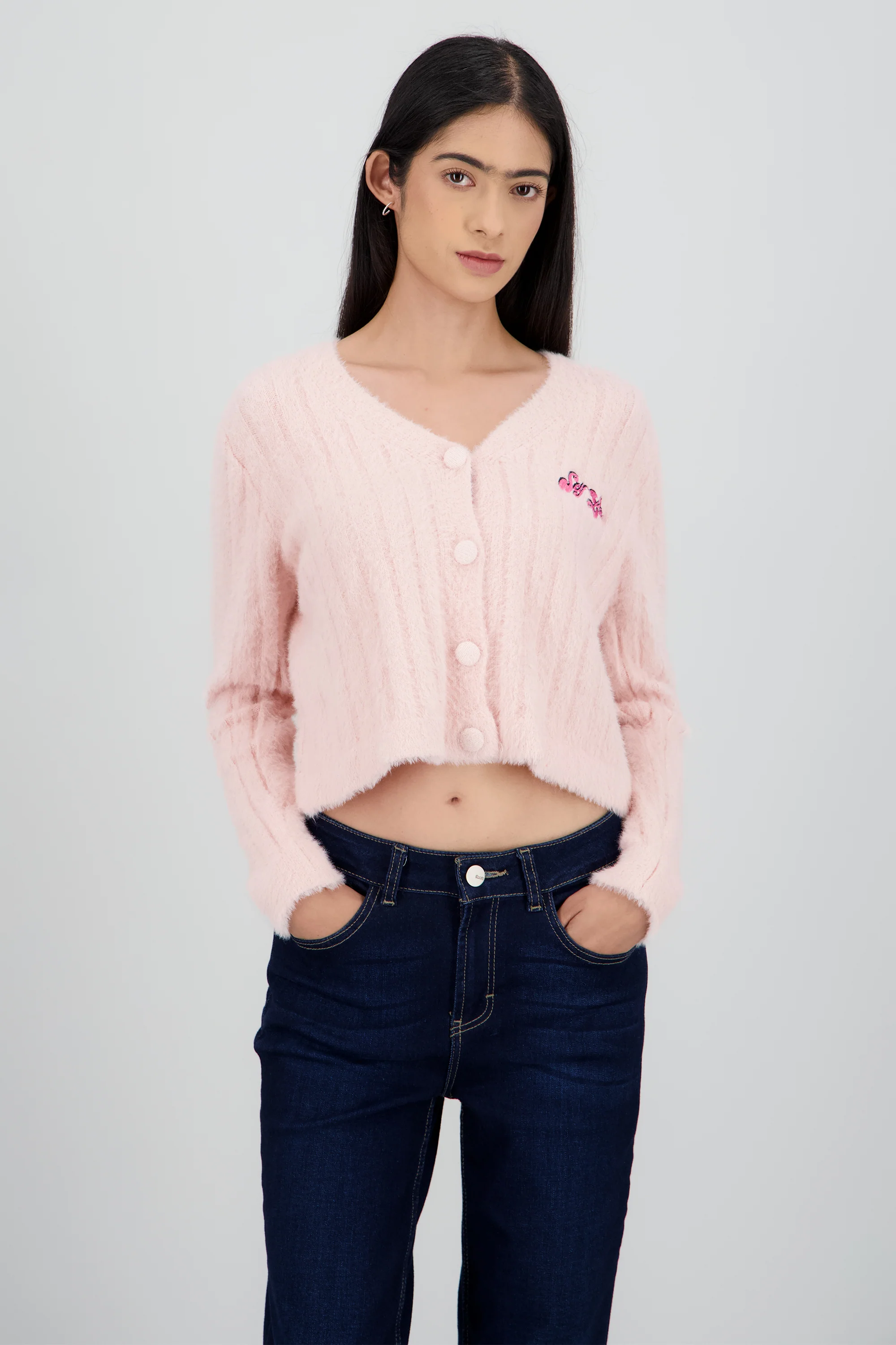 Cardigan suave detalle parche