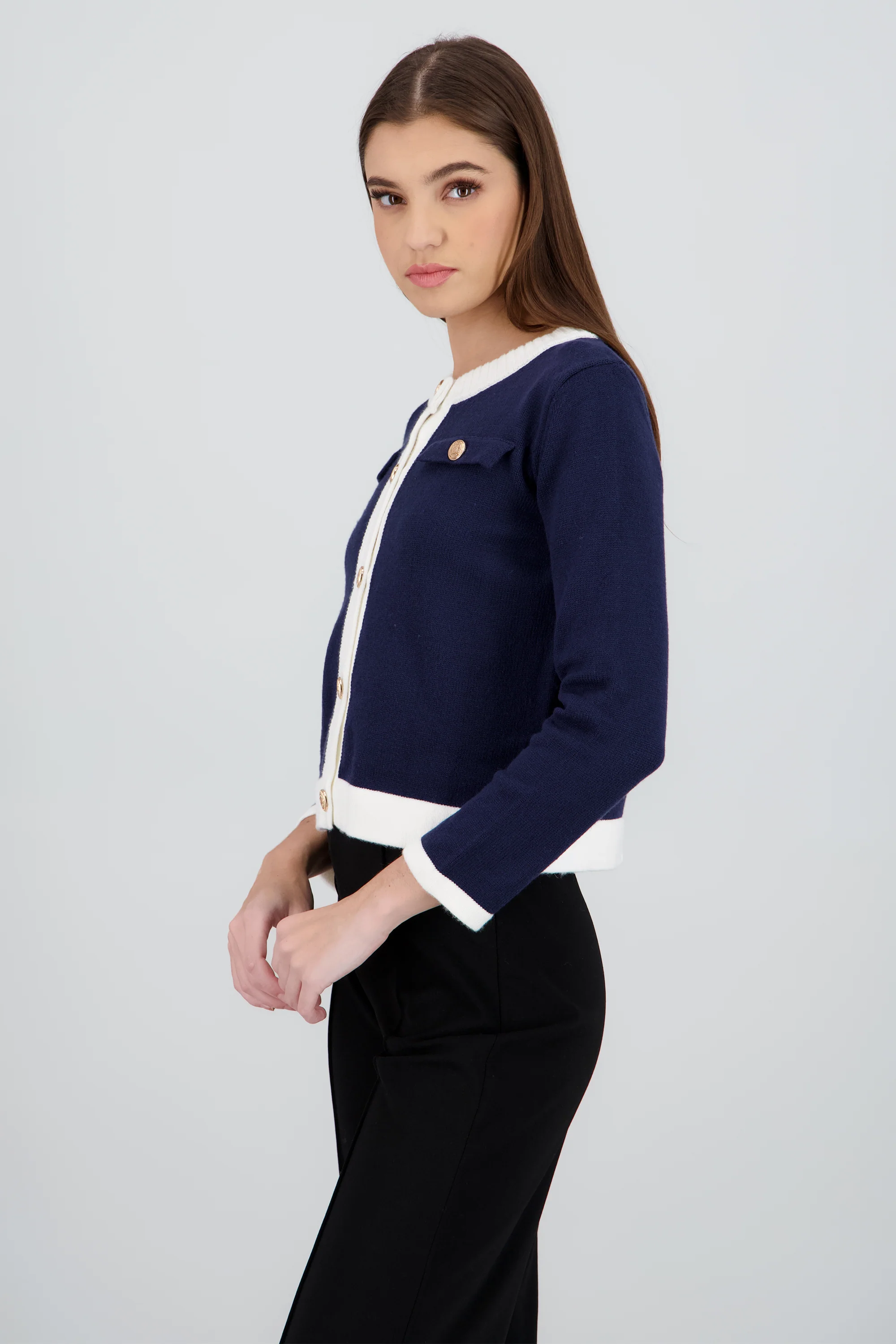 Cardigan tejido contraste - Image 3