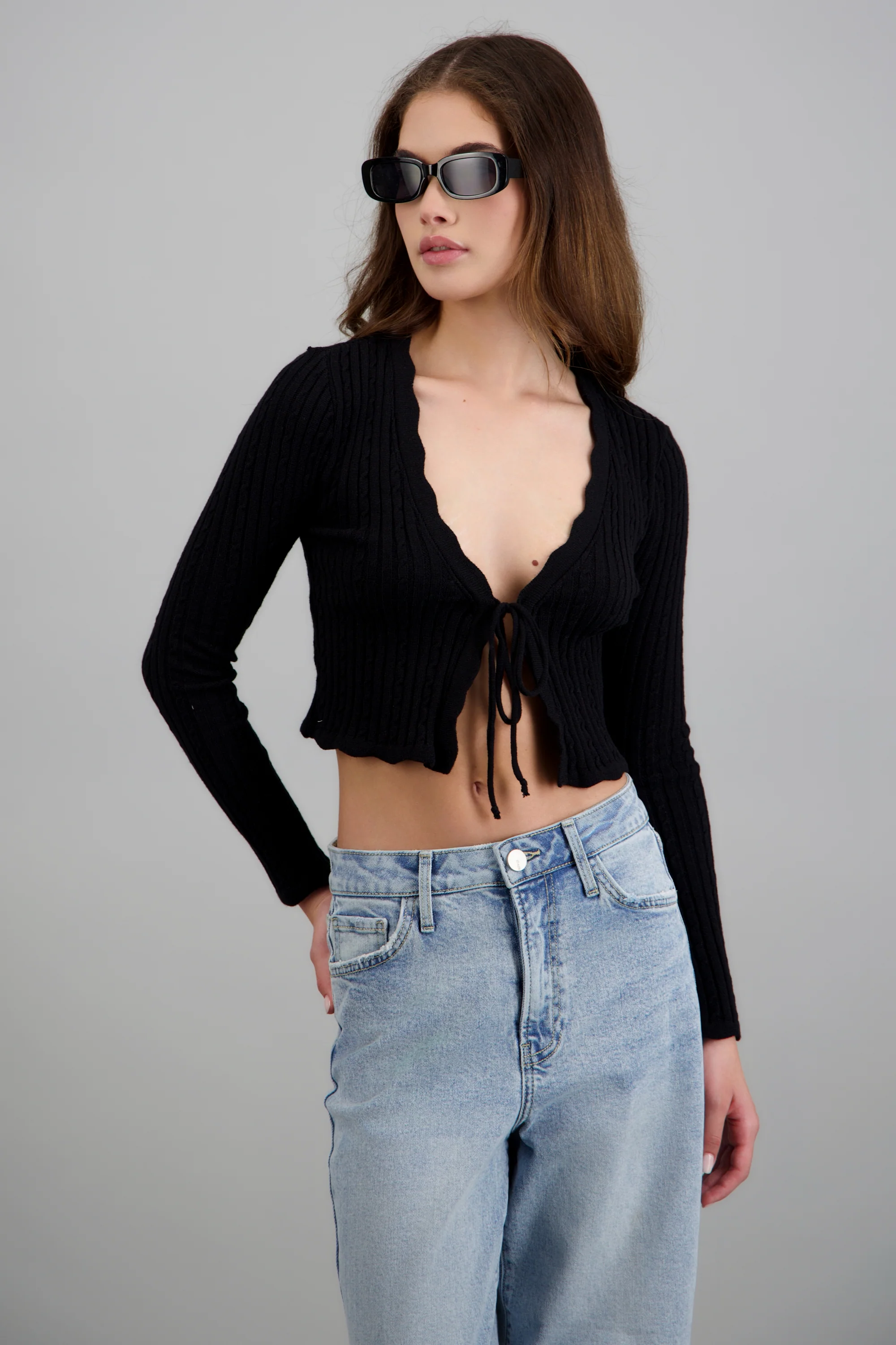 CARDIGAN TRENZADO DET BORDE KNI