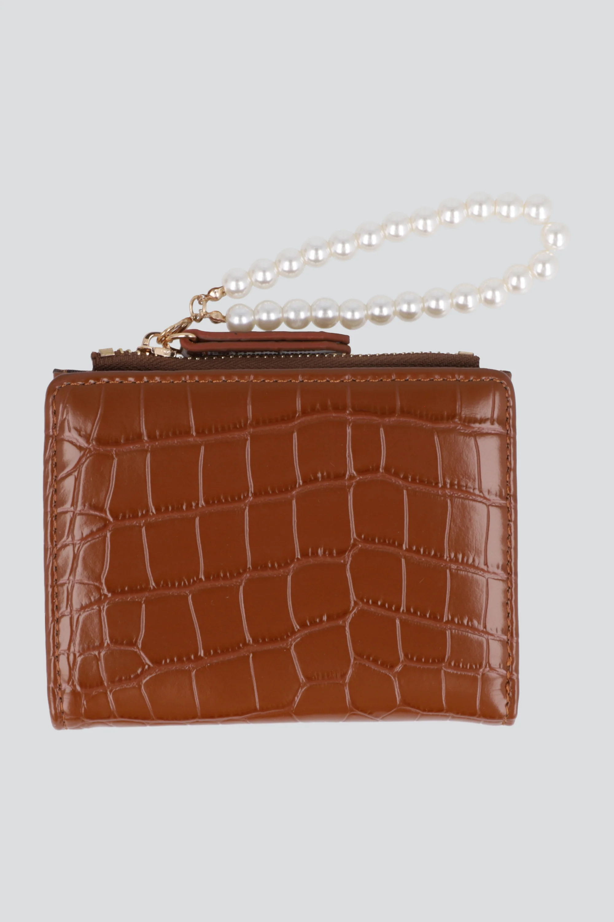Cartera croco charm perlas