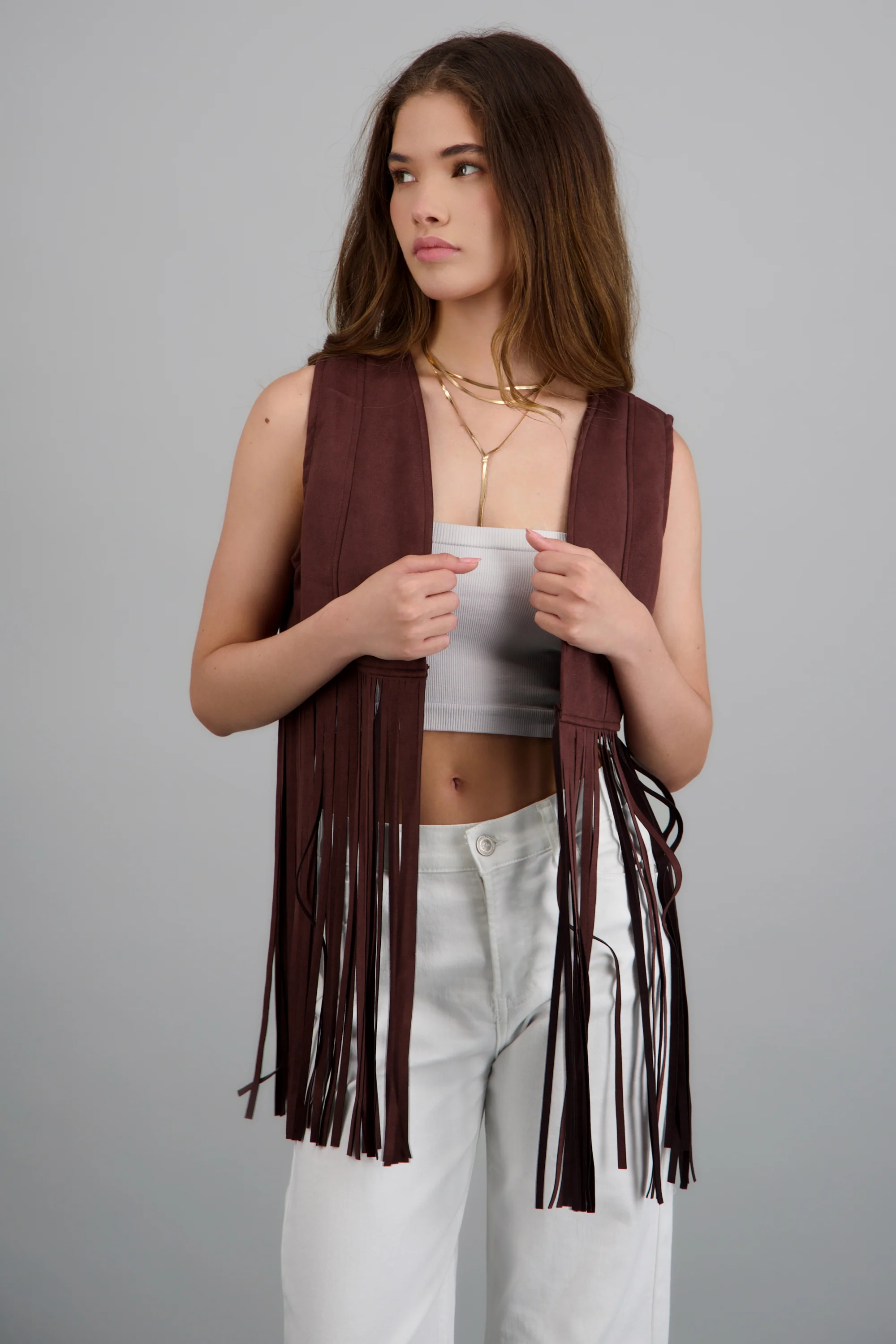 Chaleco de suede con fringe - Image 2