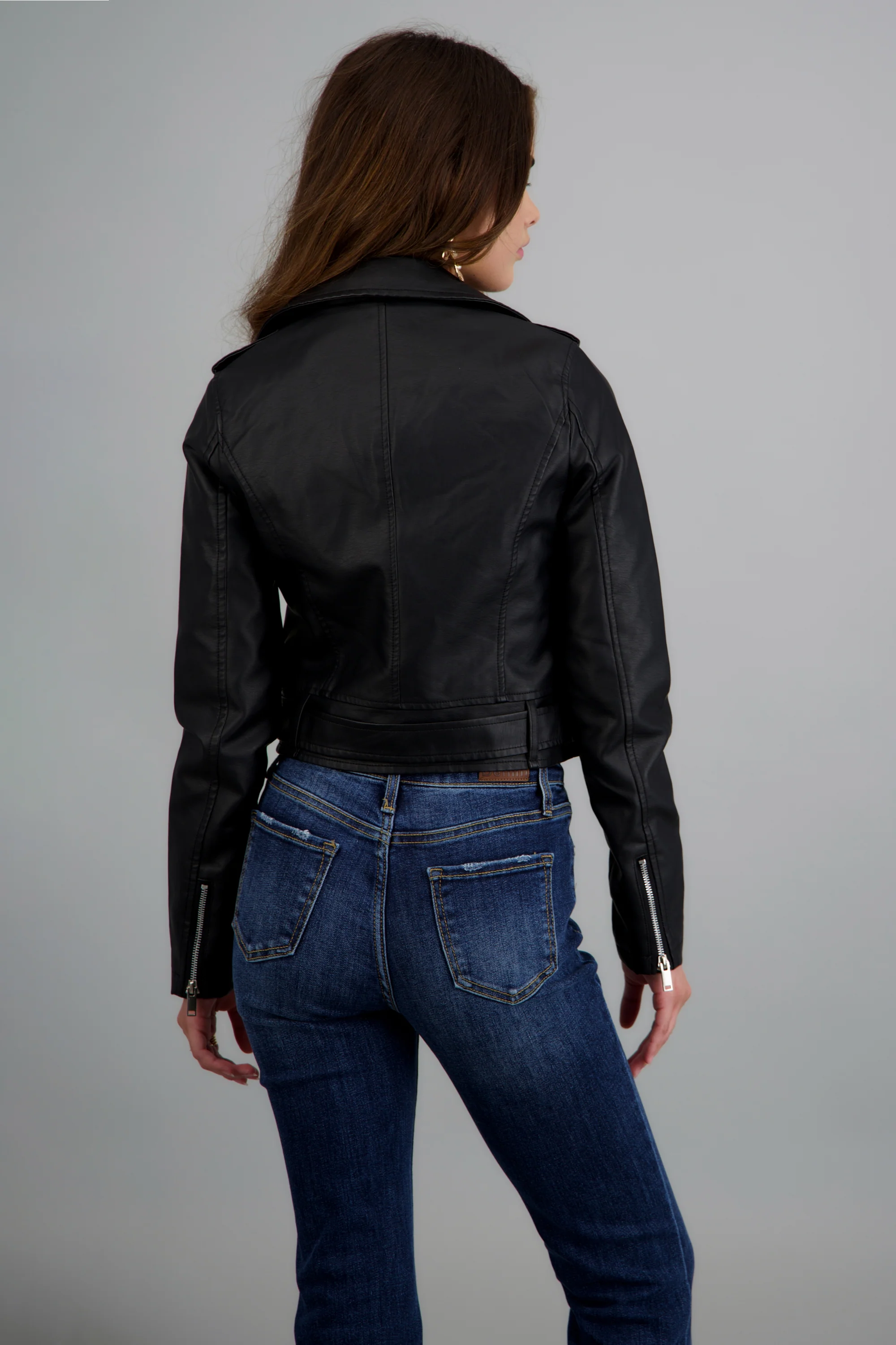 Chamarra Biker Efecto Piel Cierre - Image 5