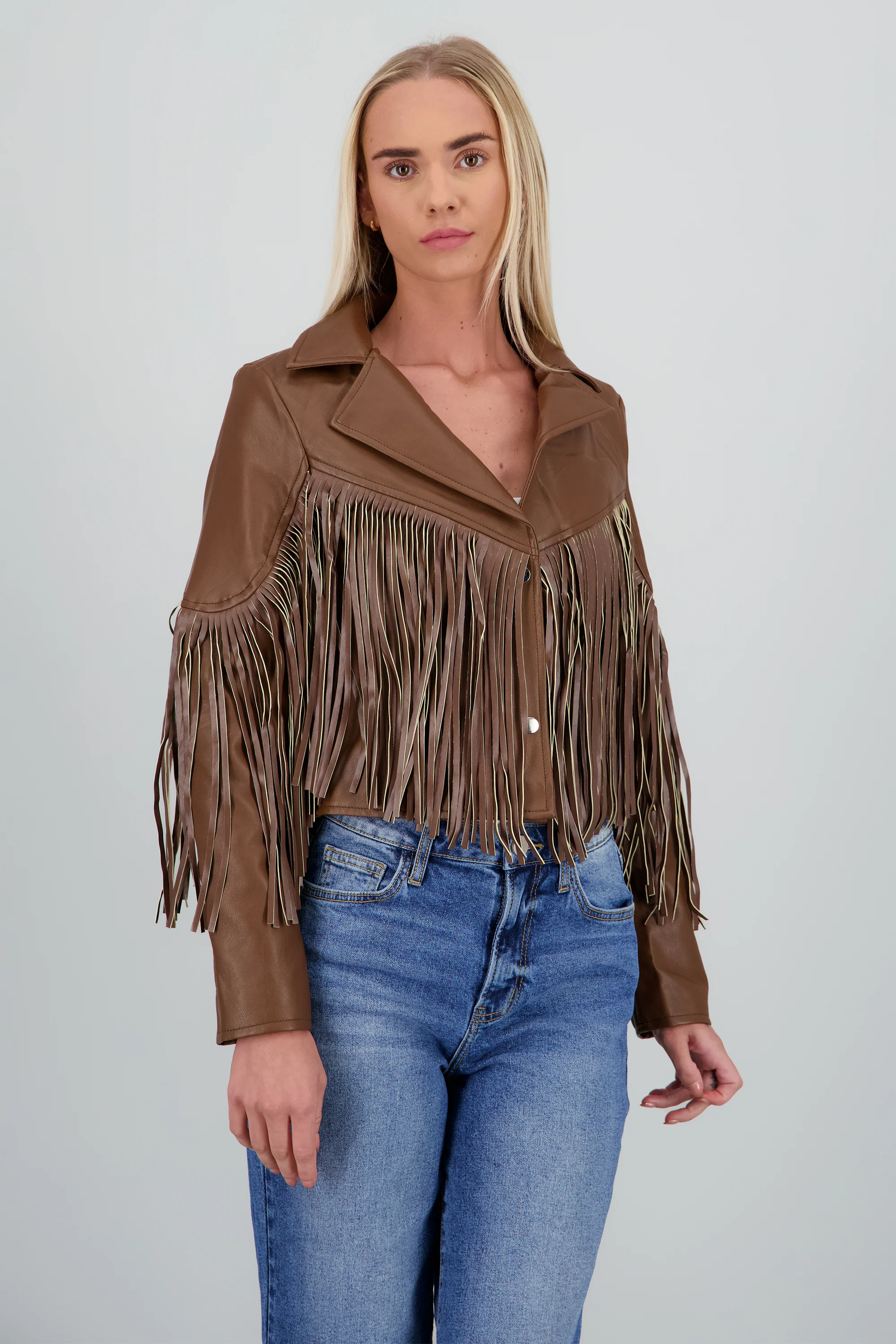 Chamarra fringe PU - Image 2