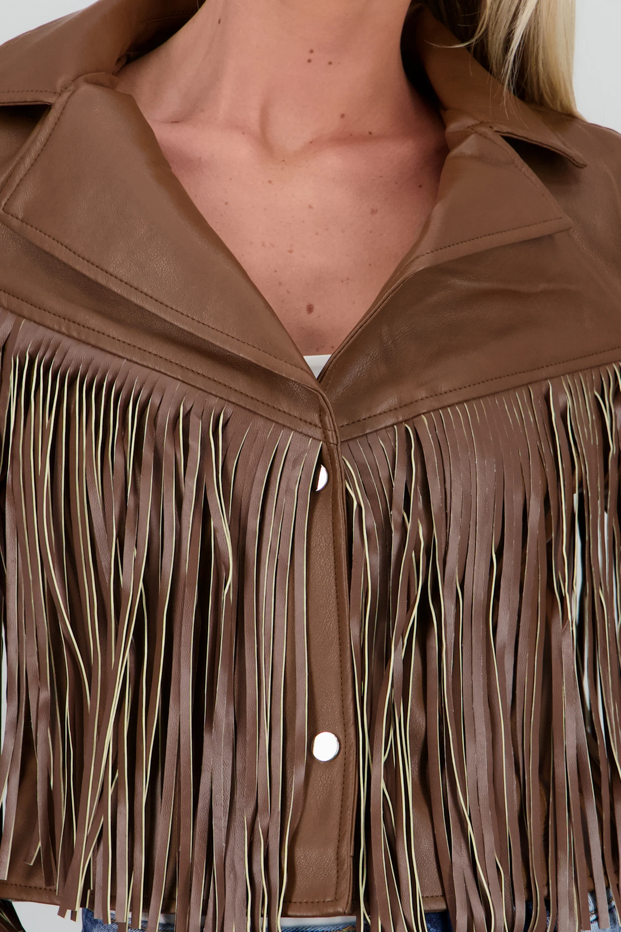Chamarra fringe PU - Image 5