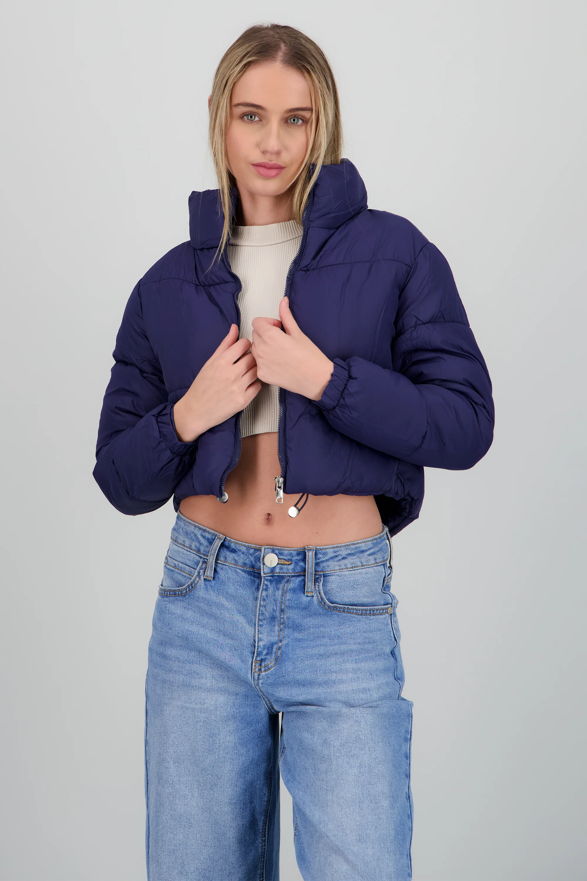 Chamarra puffer crop
