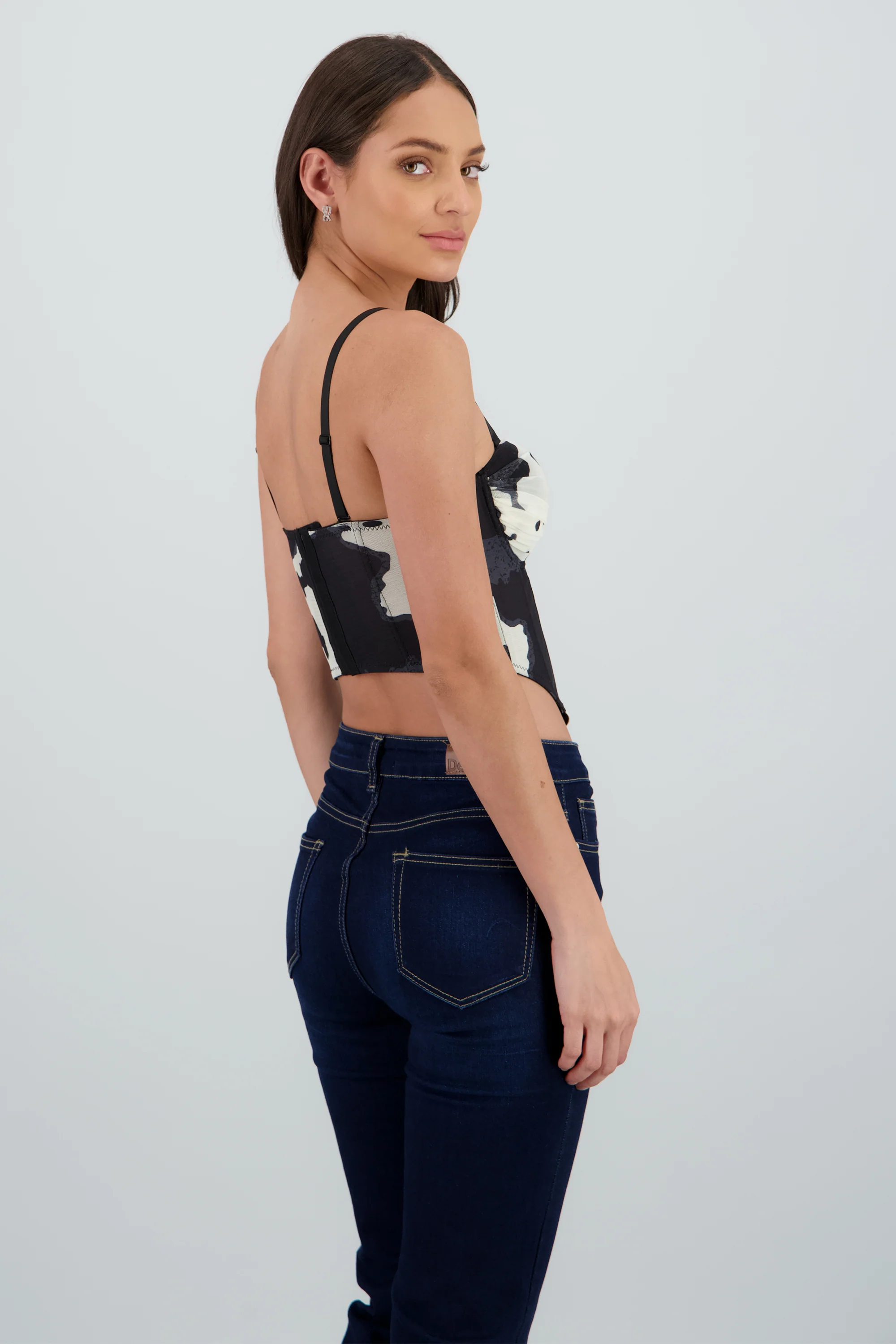 Corset copas drapeado animal print vaca - Image 4