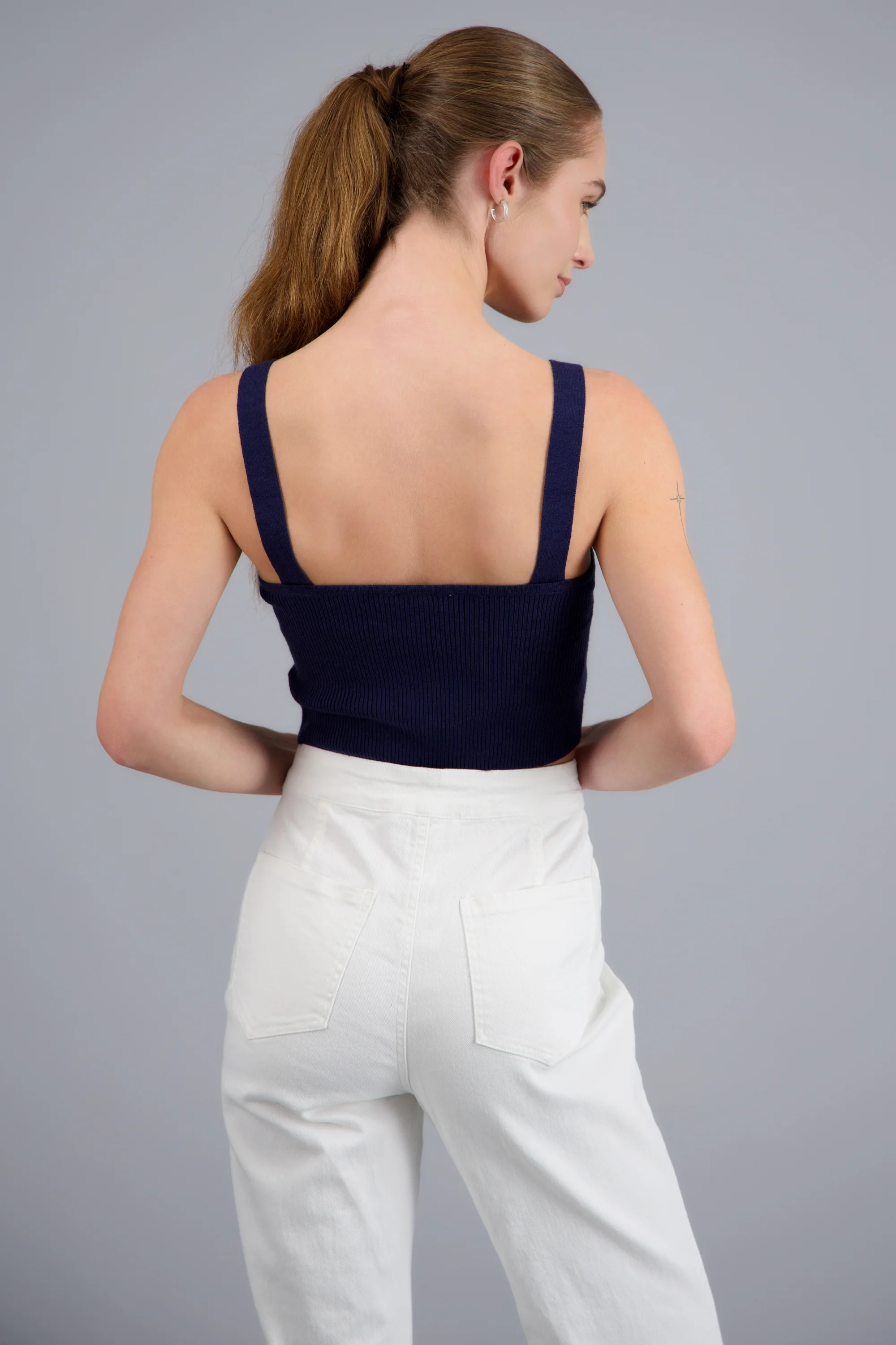 Crop top rib tacto suave - Image 4
