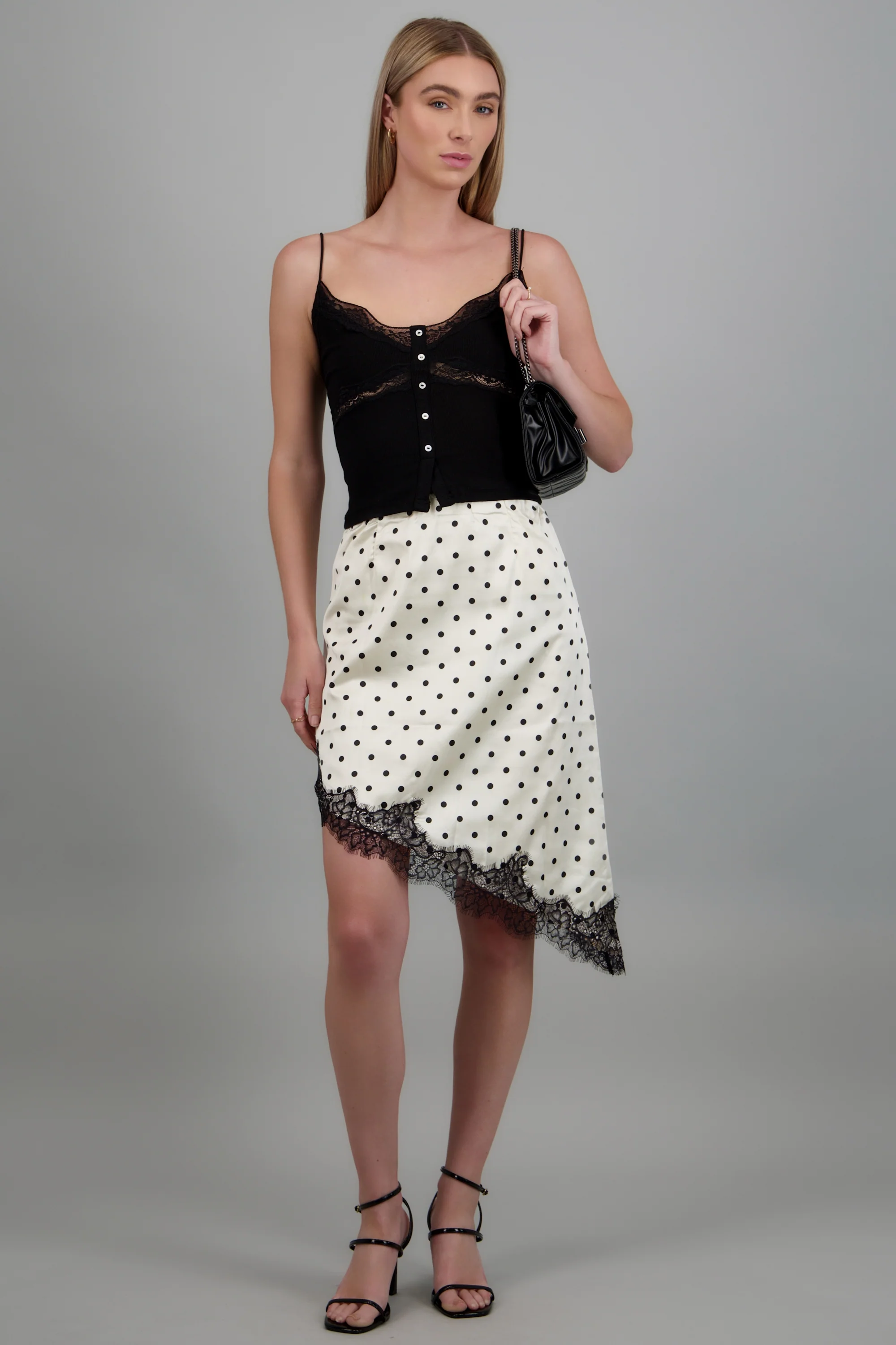 Falda asimetrica estampada polka dots - Image 3