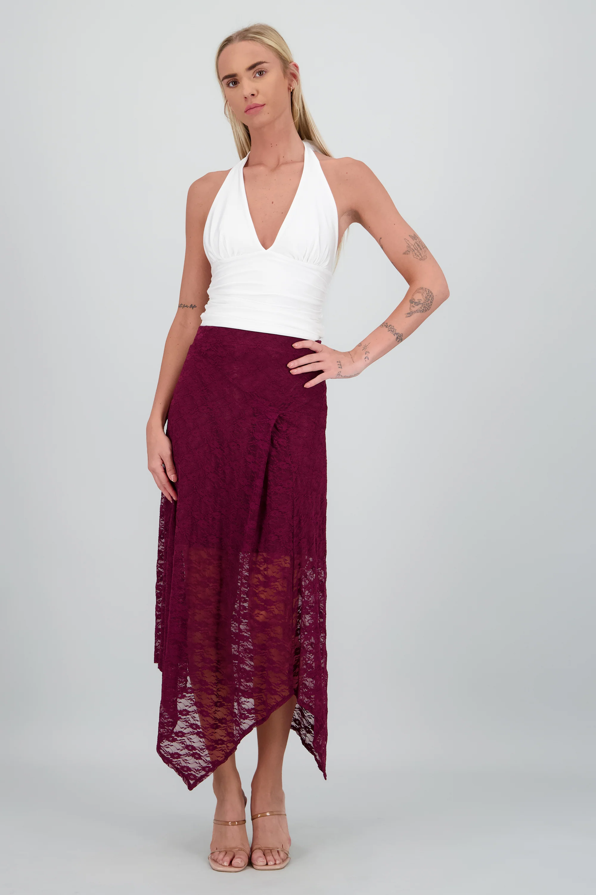 Falda maxi encaje