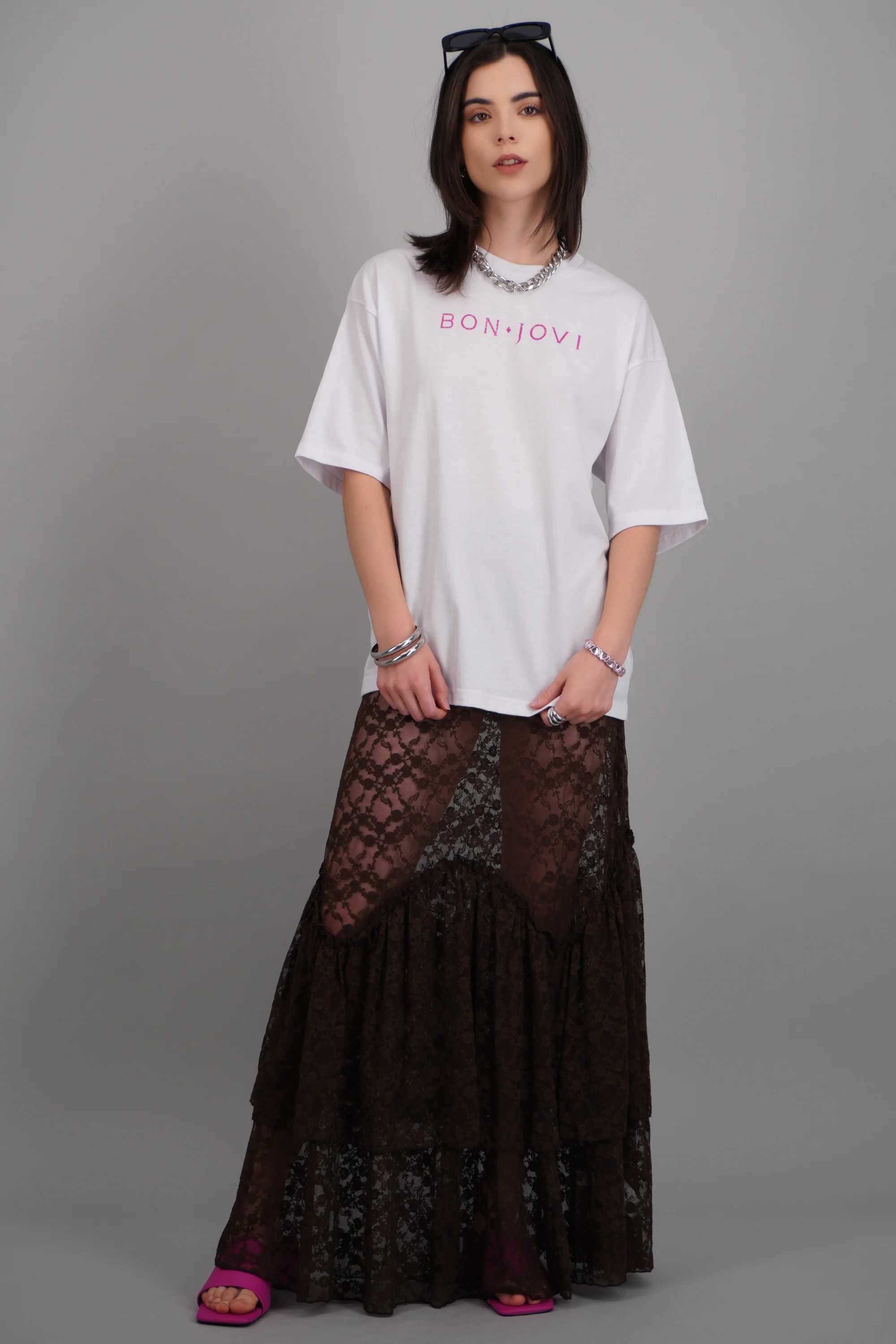 Falda maxi encaje detalle olan - Image 3