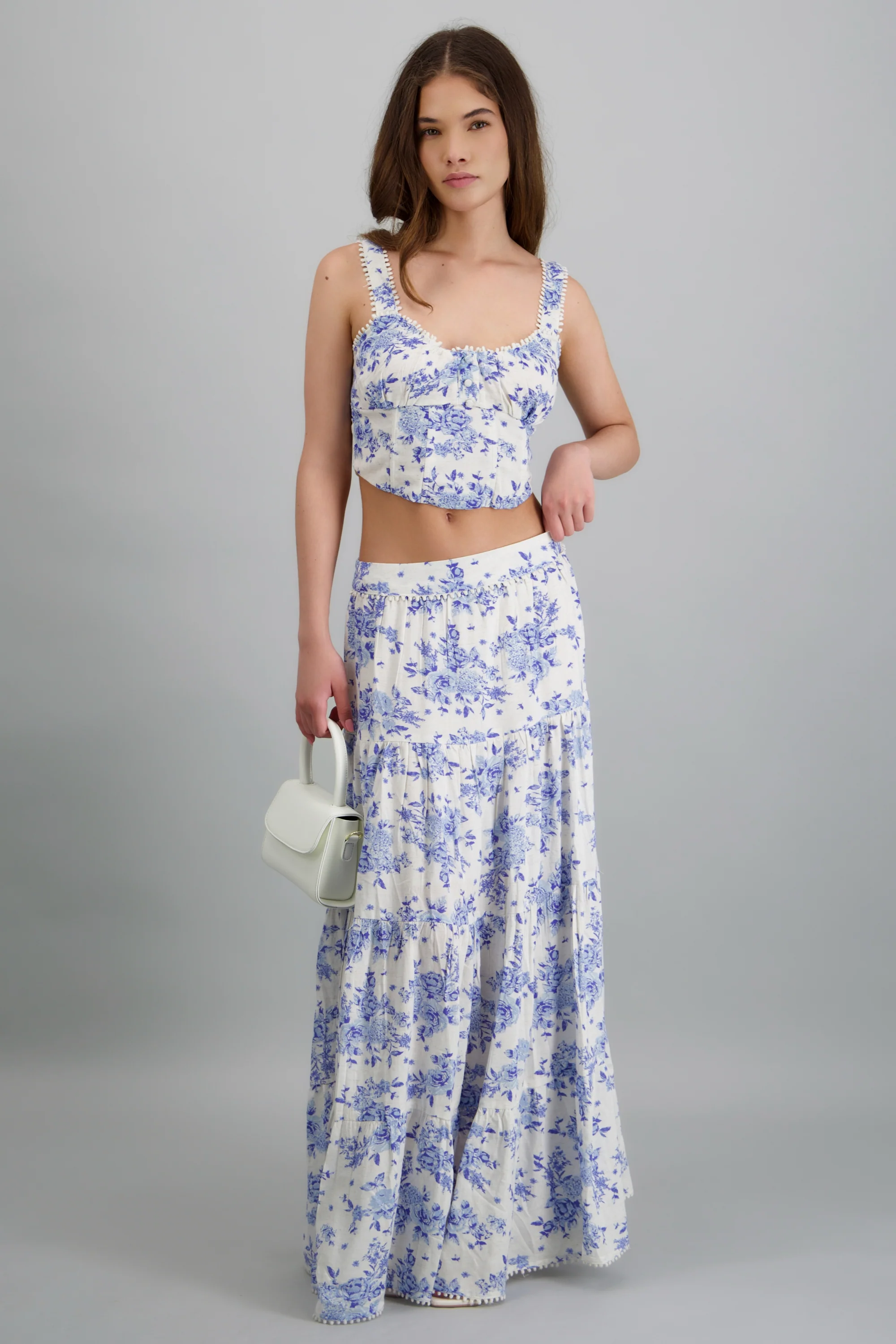Falda maxi estampado flores