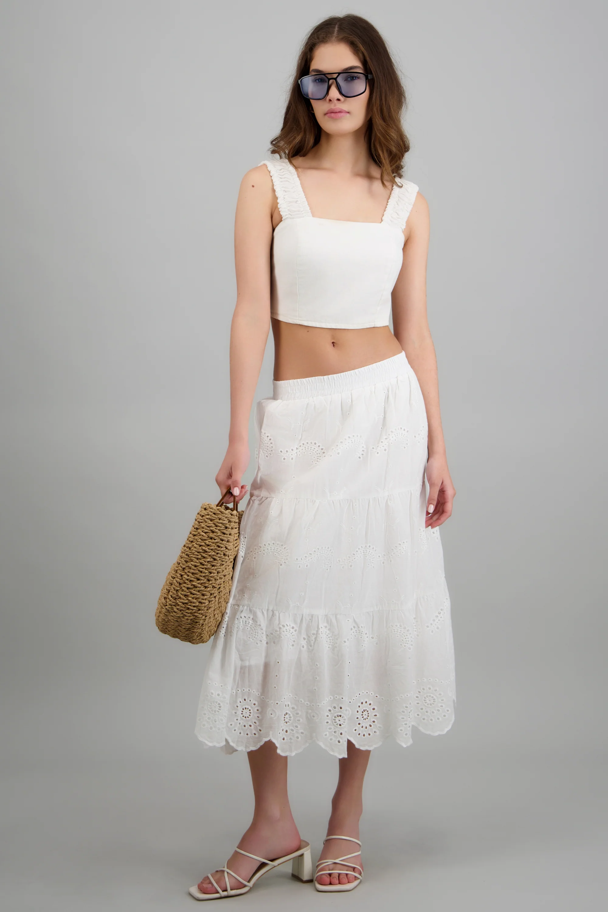 Falda maxi eyelet