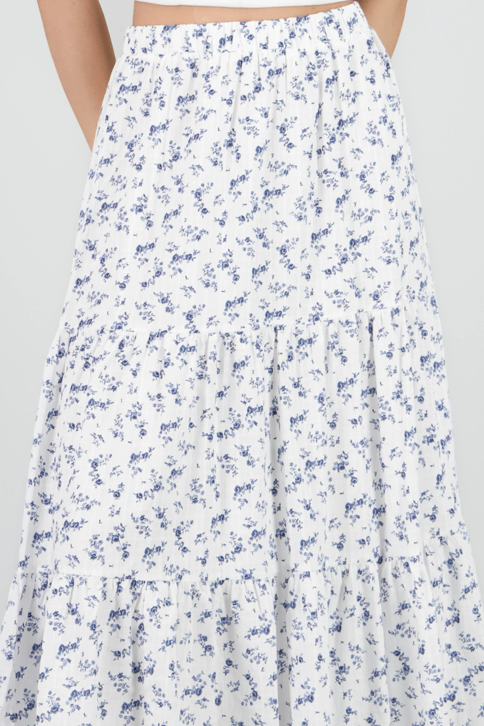 Falda maxi flores textura - Image 5
