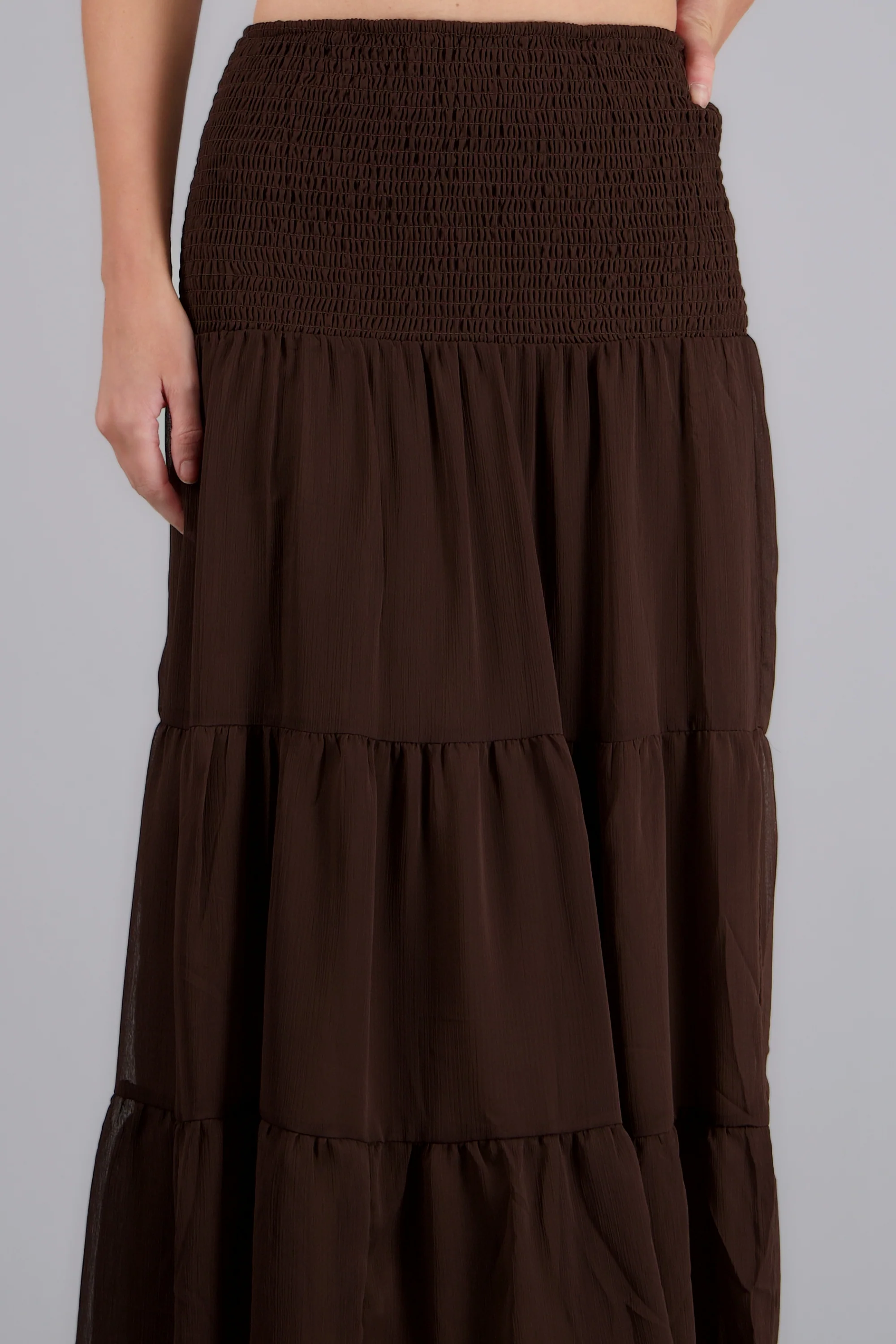 Falda maxi lisa con smock - Image 5