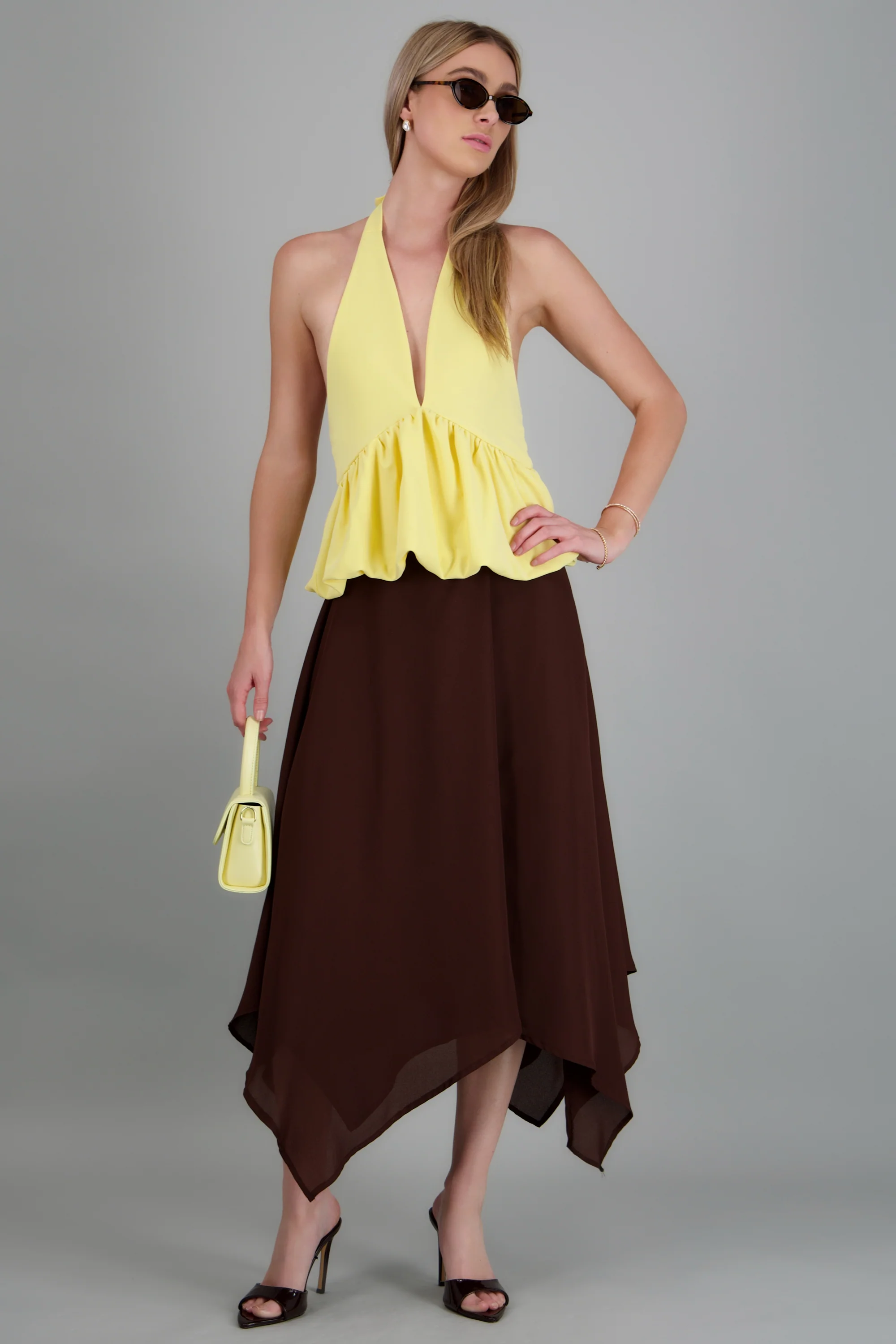 Falda midi chiffon asimetrica - Image 3