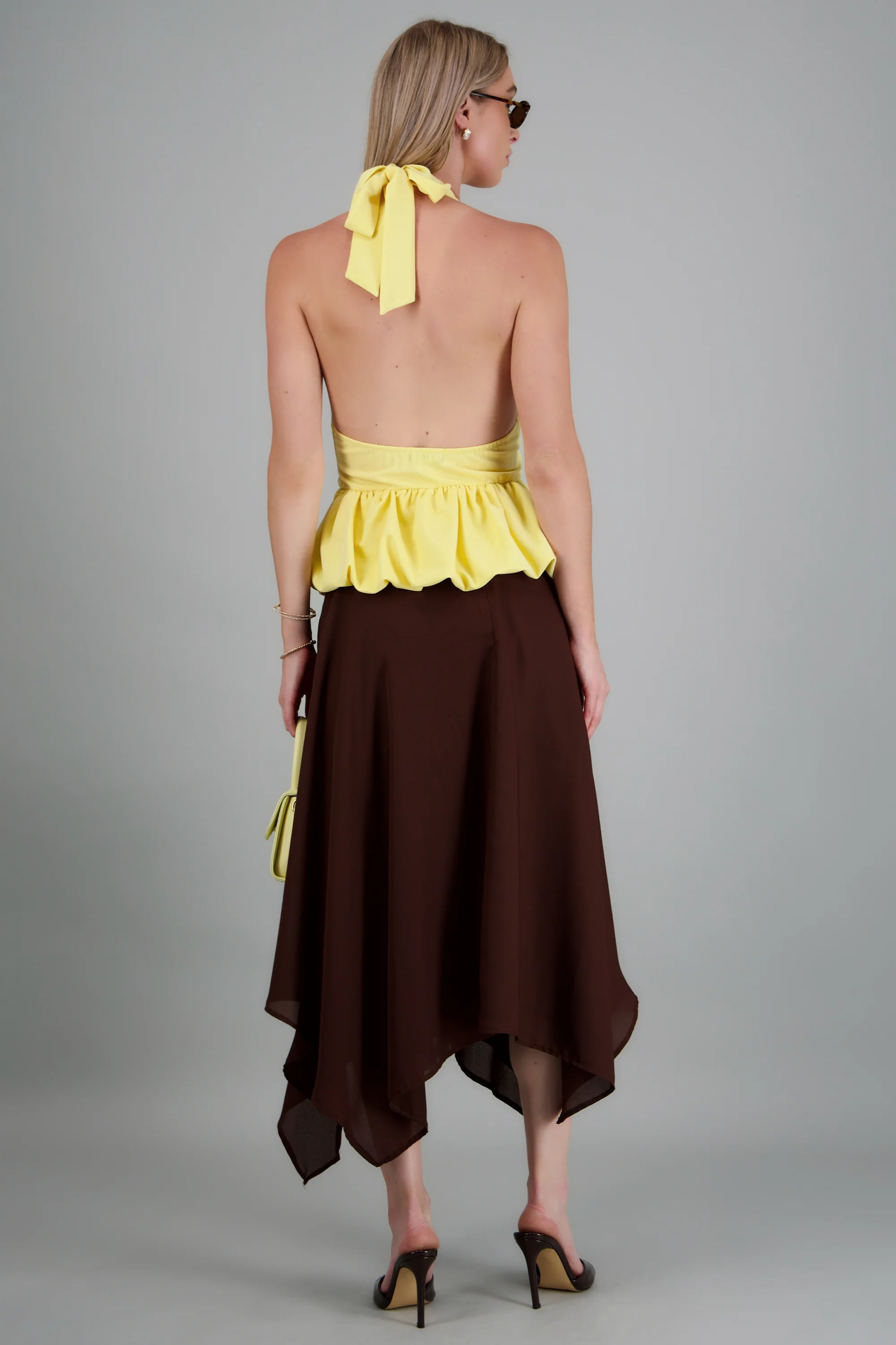 Falda midi chiffon asimetrica - Image 4