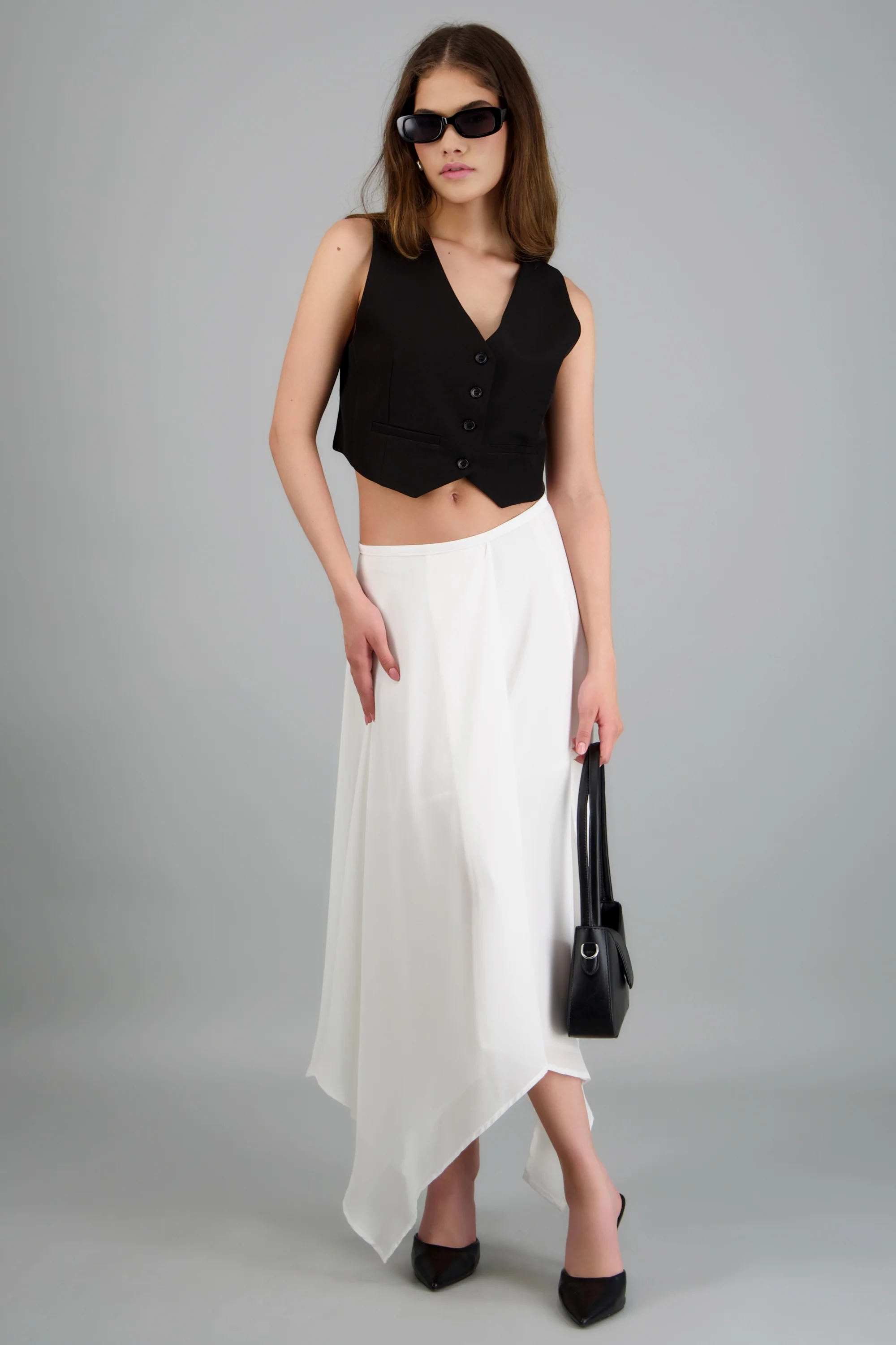 Falda midi chiffon asimetrica - Image 2
