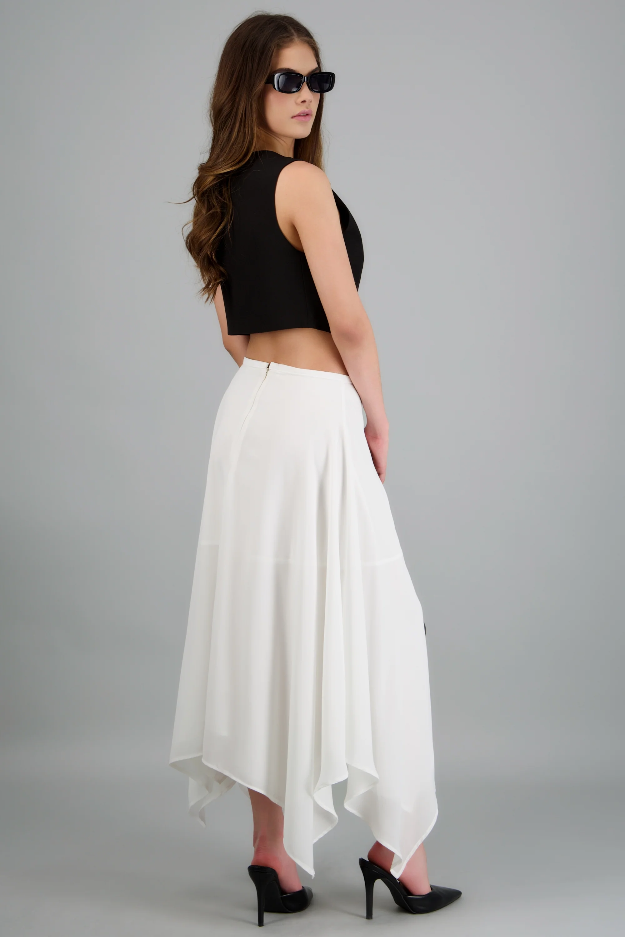 Falda midi chiffon asimetrica - Image 4