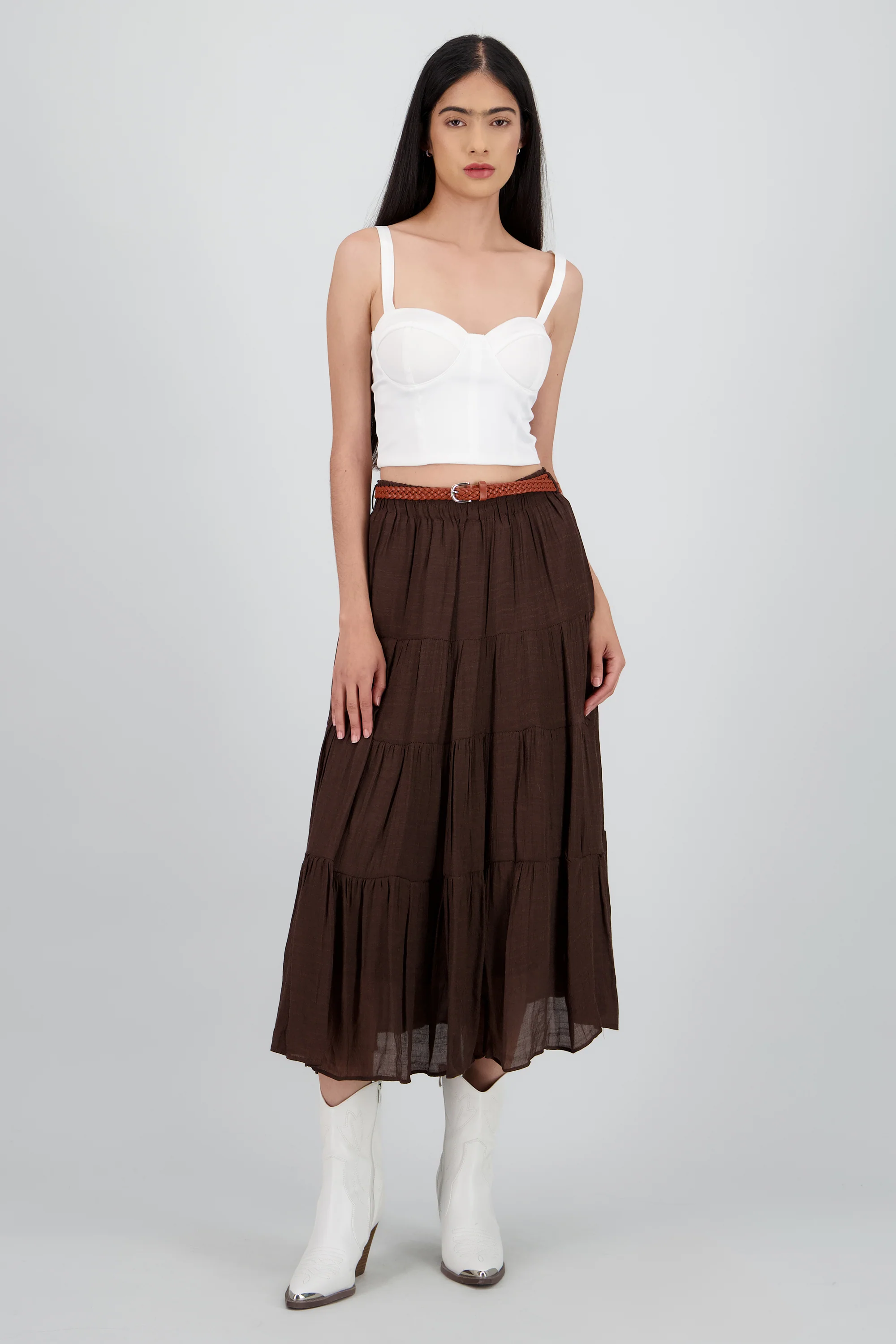 Falda midi con cinturon - Image 2