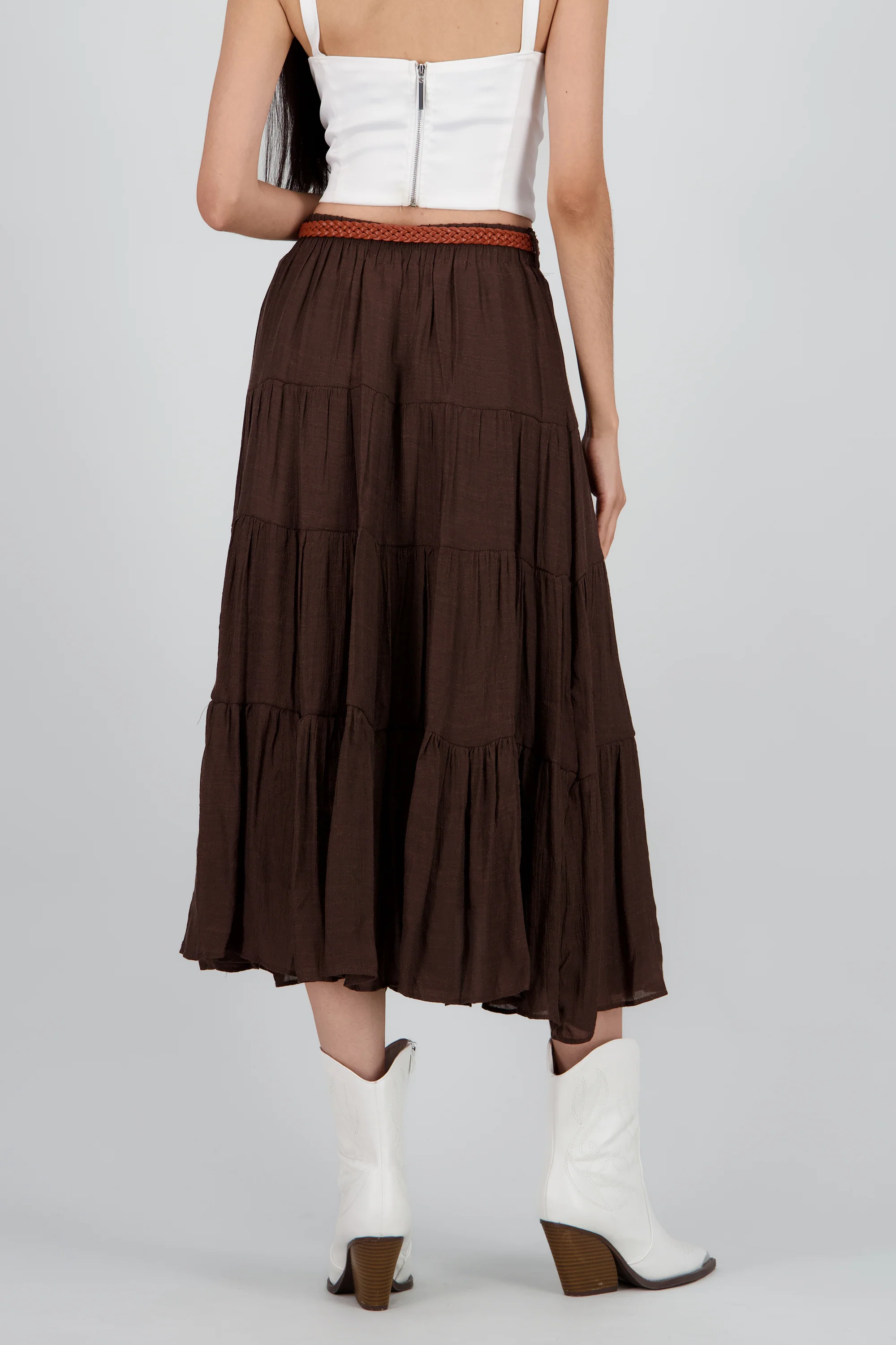 Falda midi con cinturon - Image 5