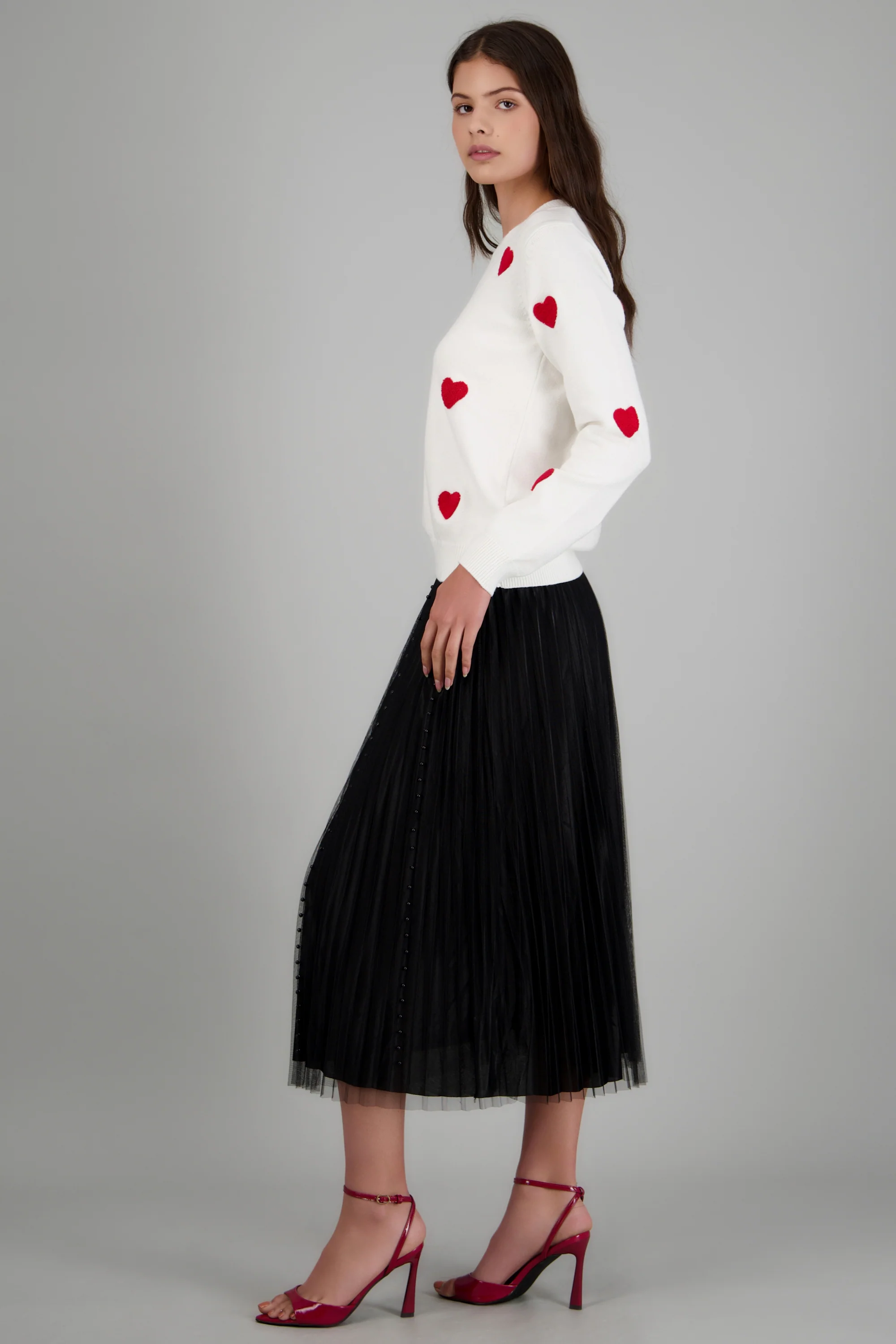 Falda midi con perlas - Image 3