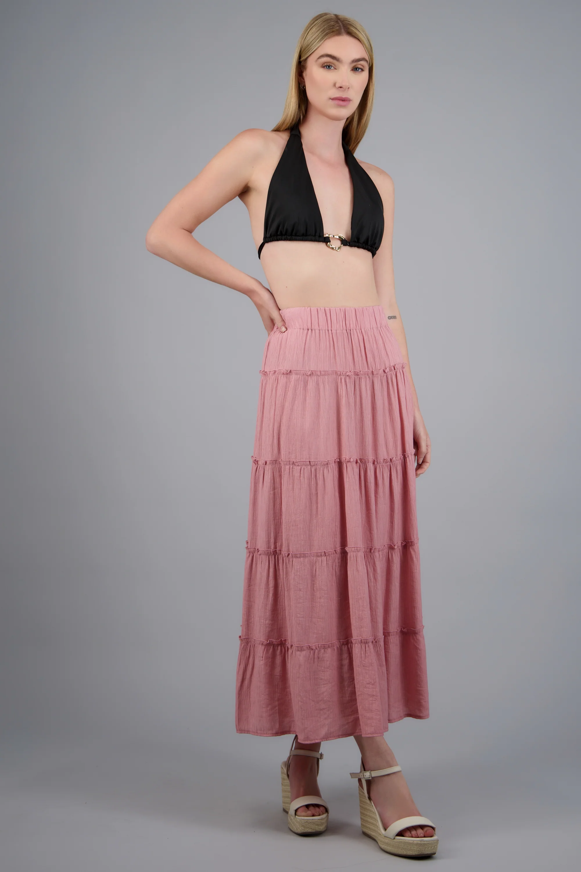 Falda midi cortes ligera