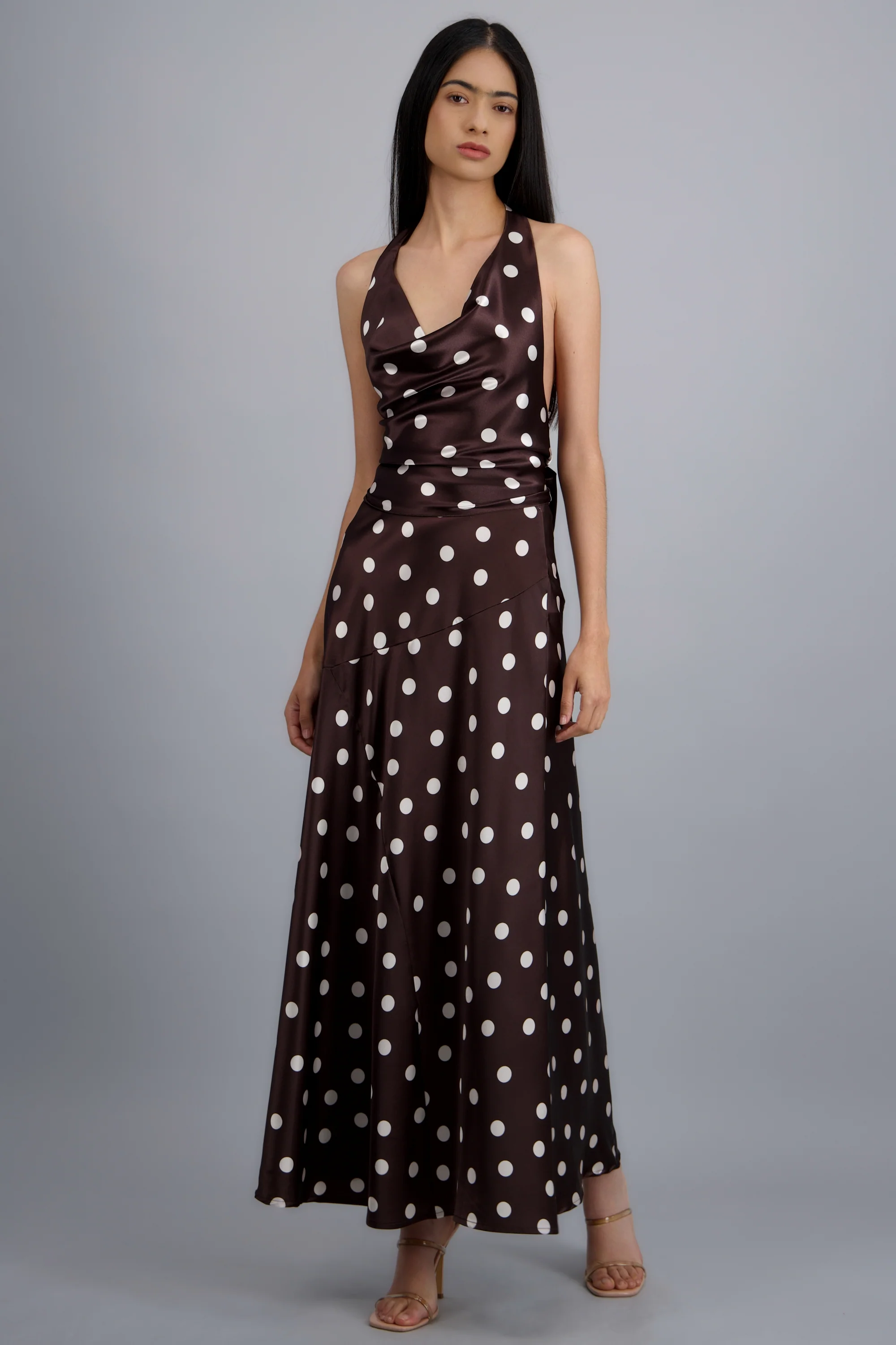 Falda midi de satin polka dots - Image 2