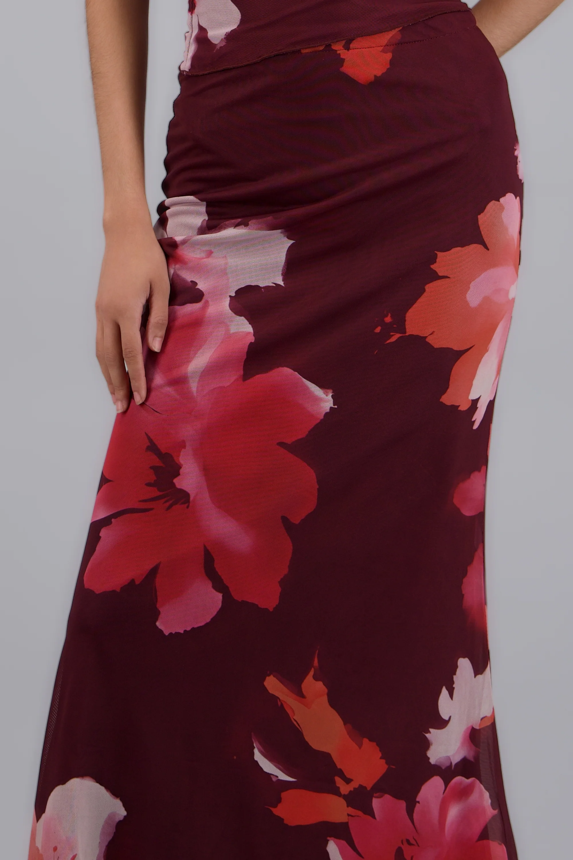 Falda midi estampado flores - Image 5