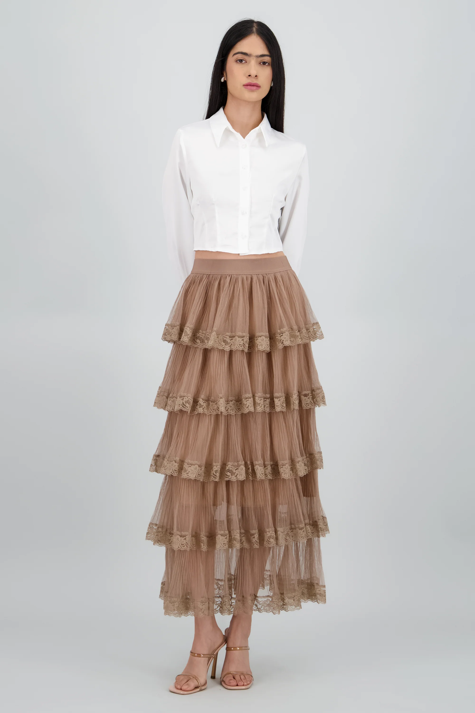 Falda midi olanes