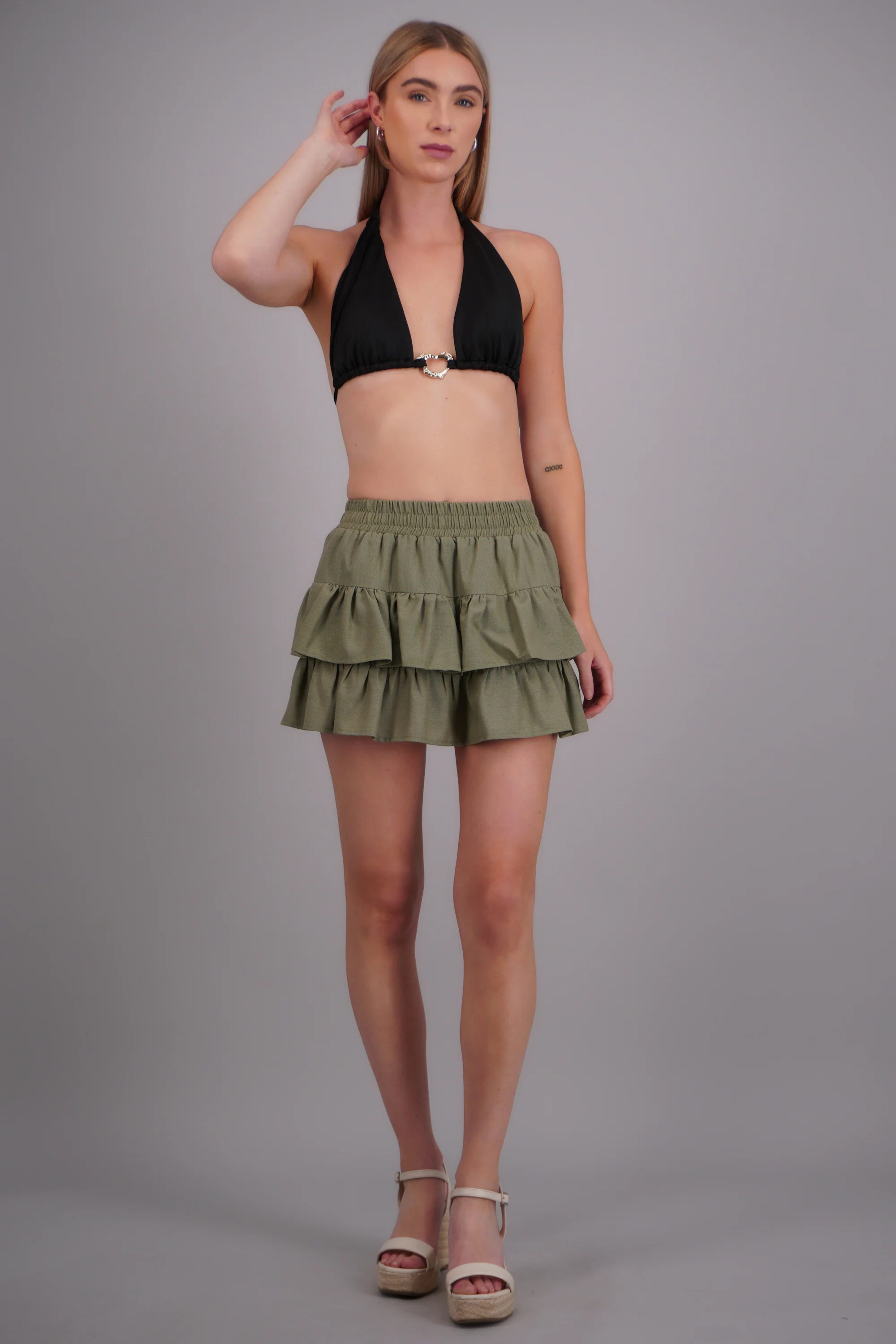 Falda mini doble olán en manta - Image 3