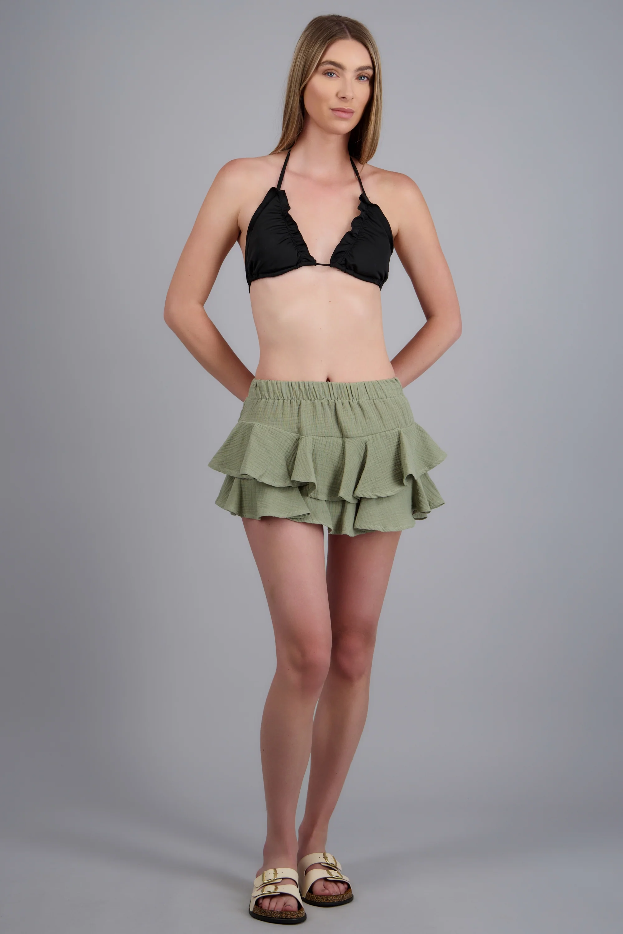 Falda mini dos olanes
