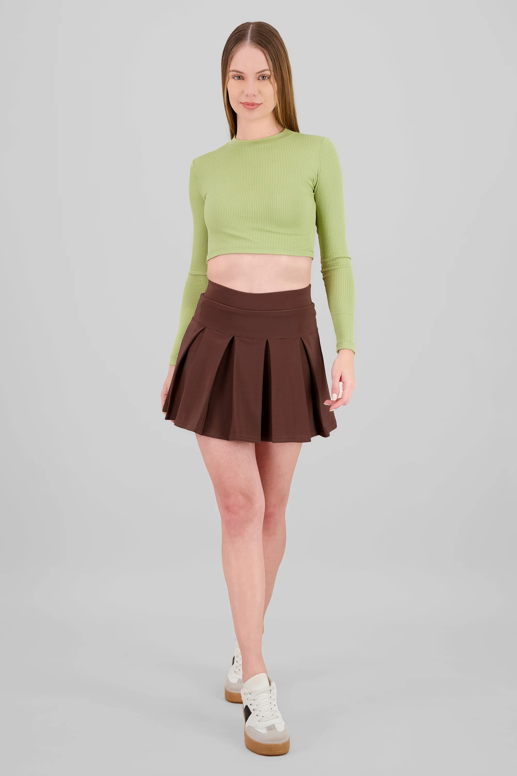 Falda Mini Tableada Doble Pretina
