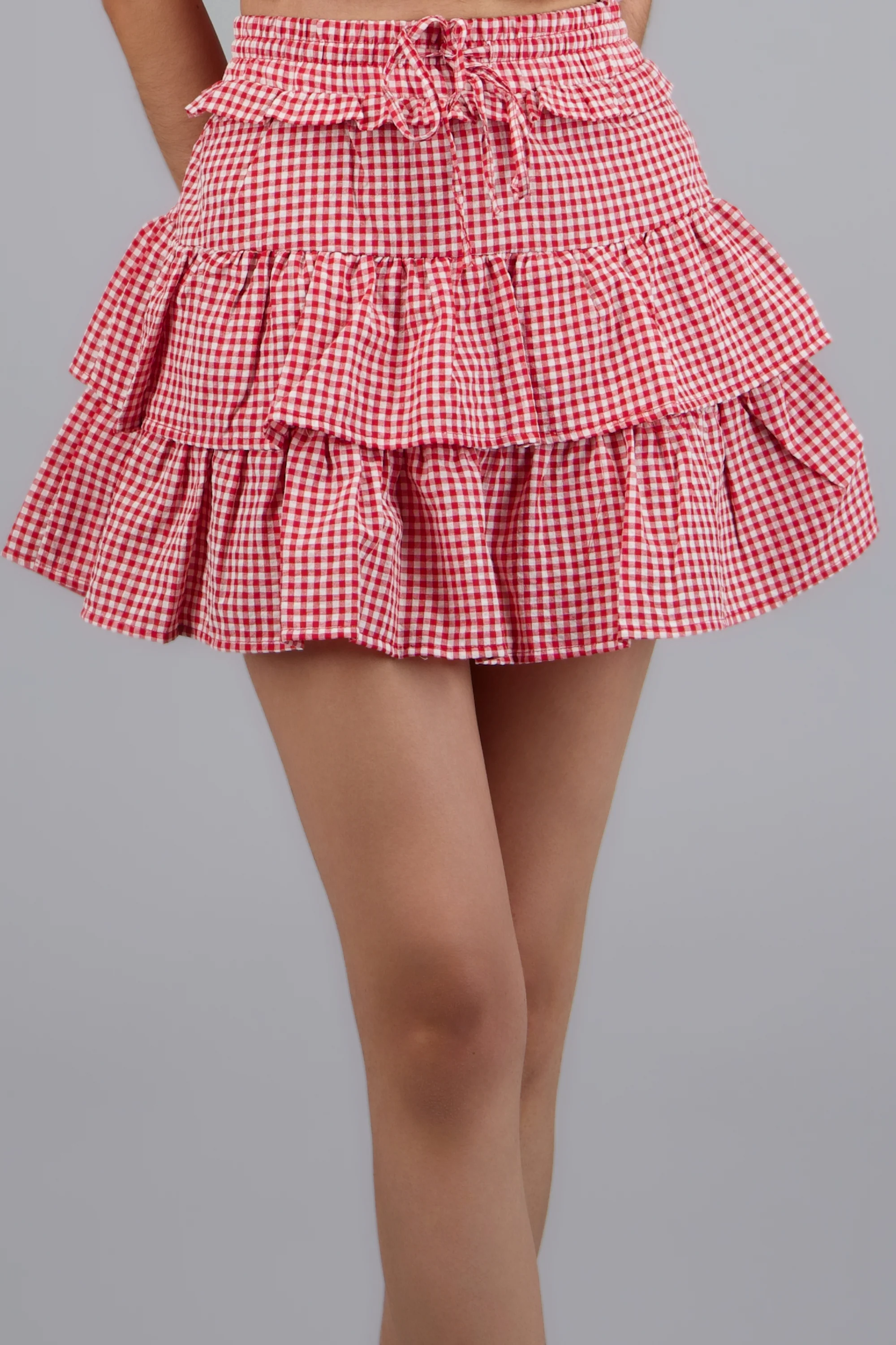 Falda olanes detalle moño gingham - Image 5