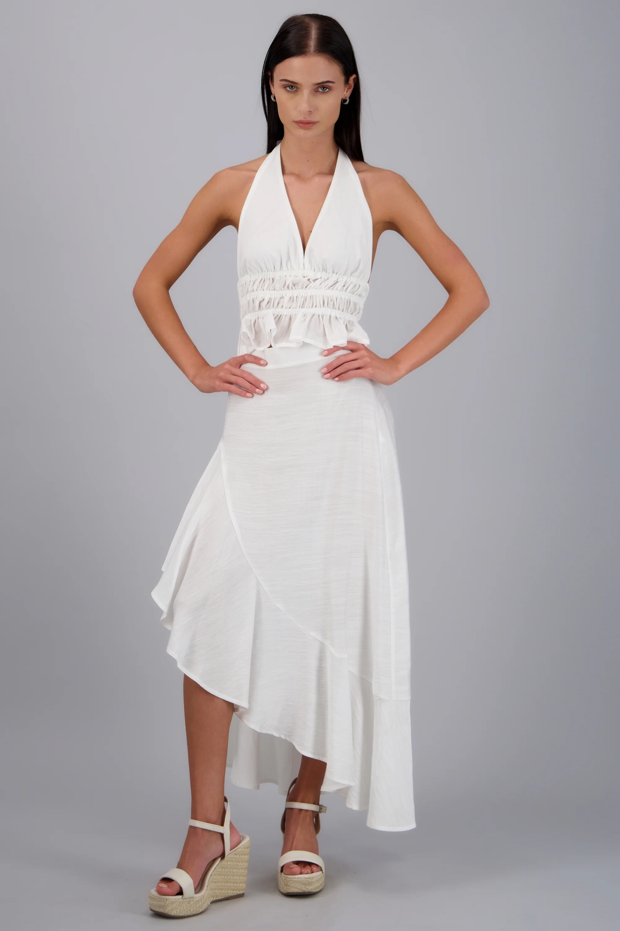 Falda olanes diagonal midi