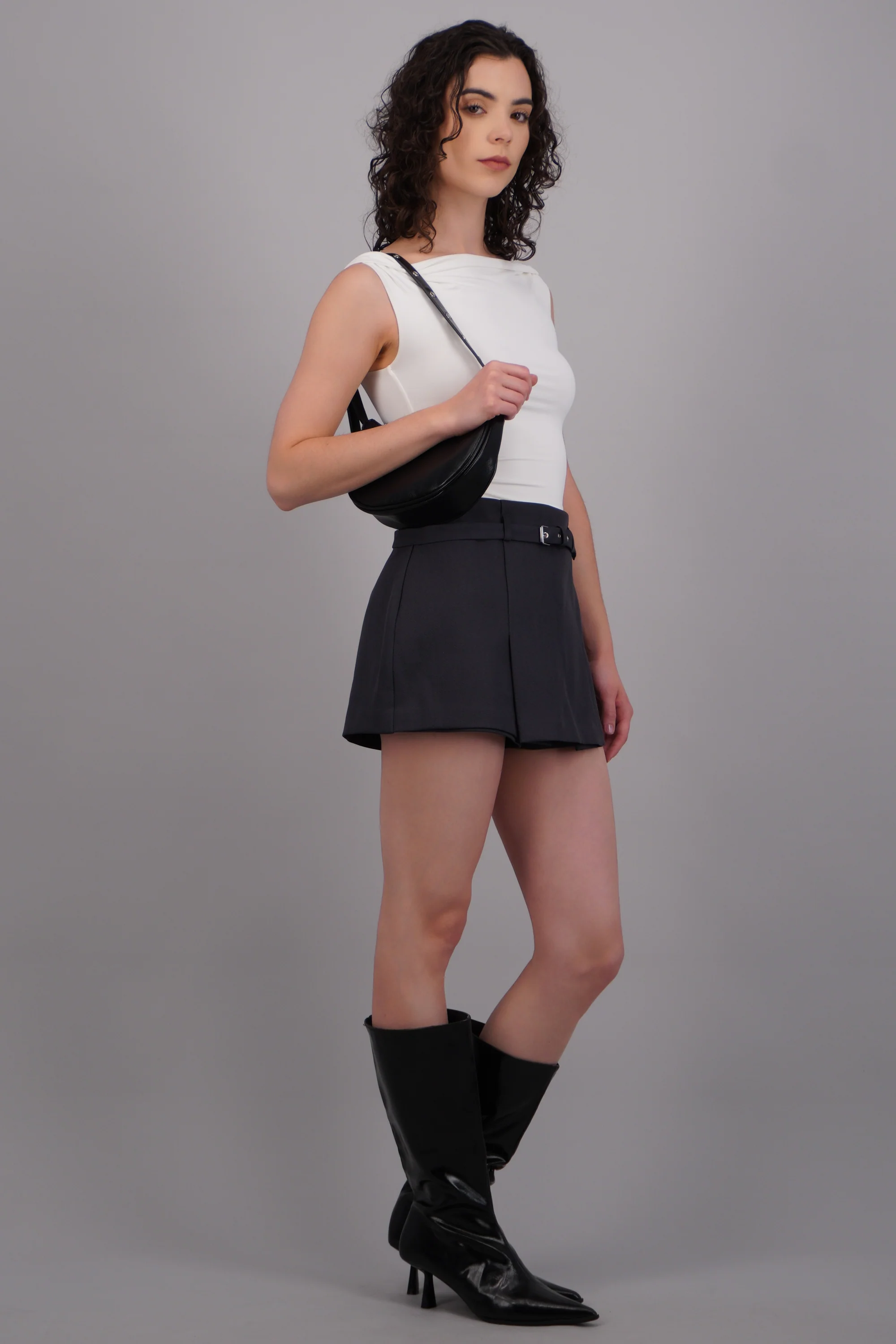 Falda sastreada con cinto - Image 2