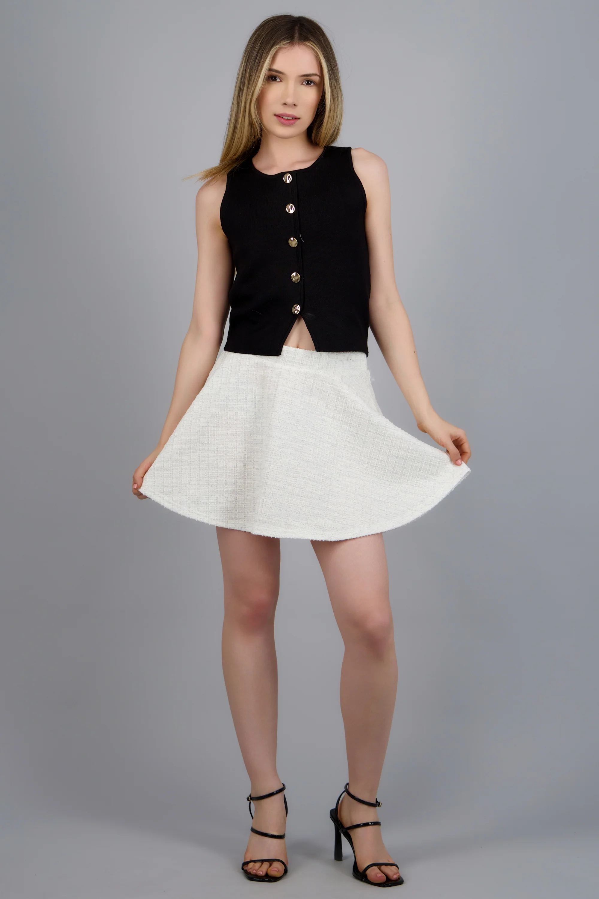 Falda skater tweed