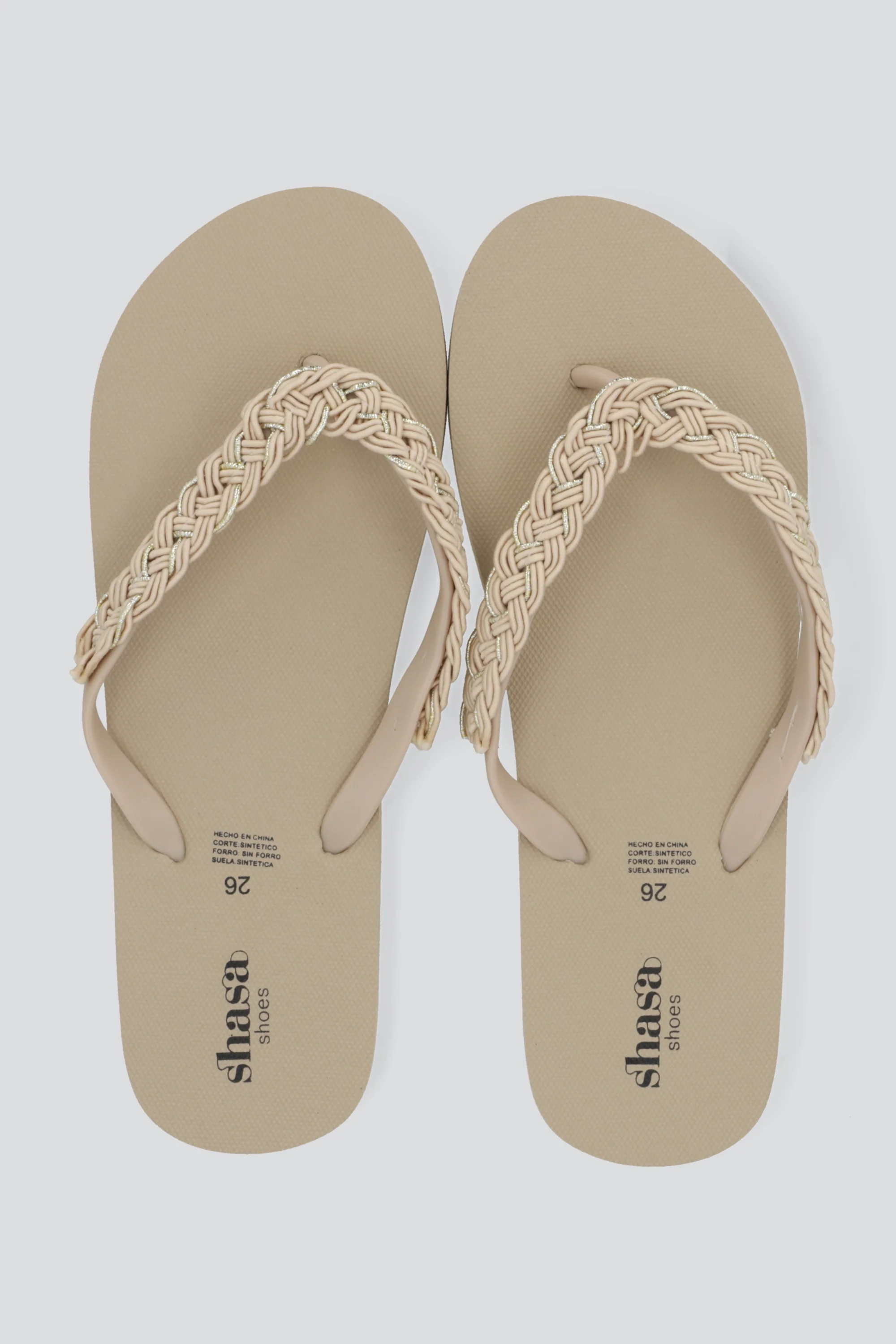Flip Flop Chinela Brillos Tejido