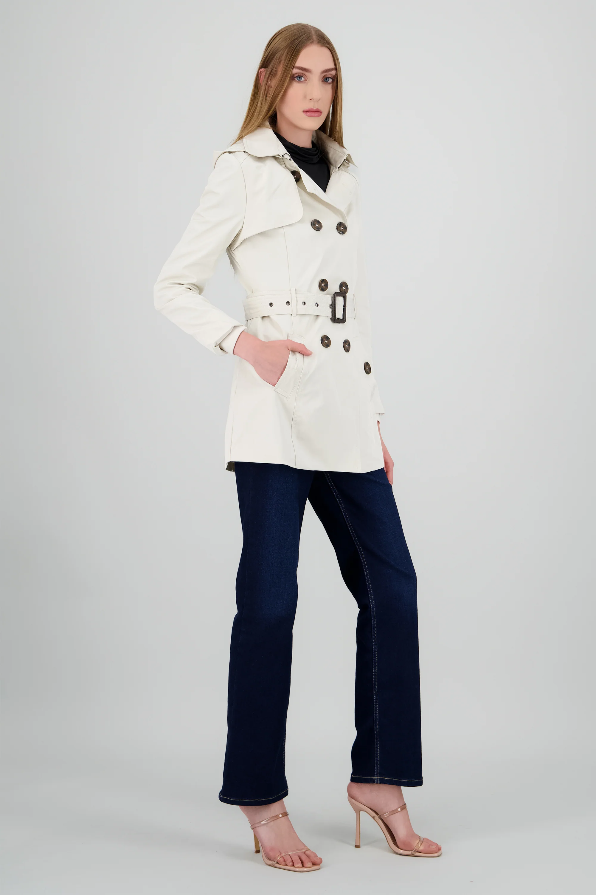 Gabardina ajustada capucha - Image 4