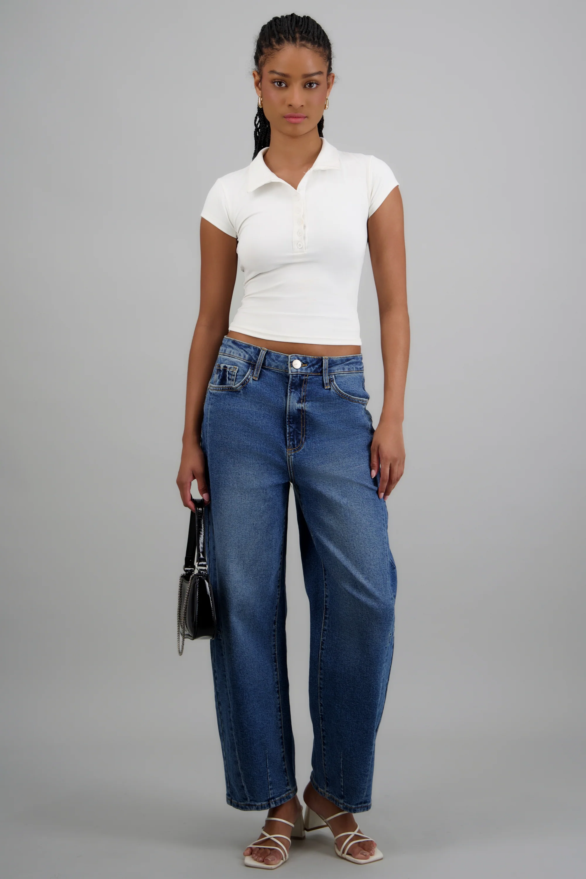 Jeans barrel costuras