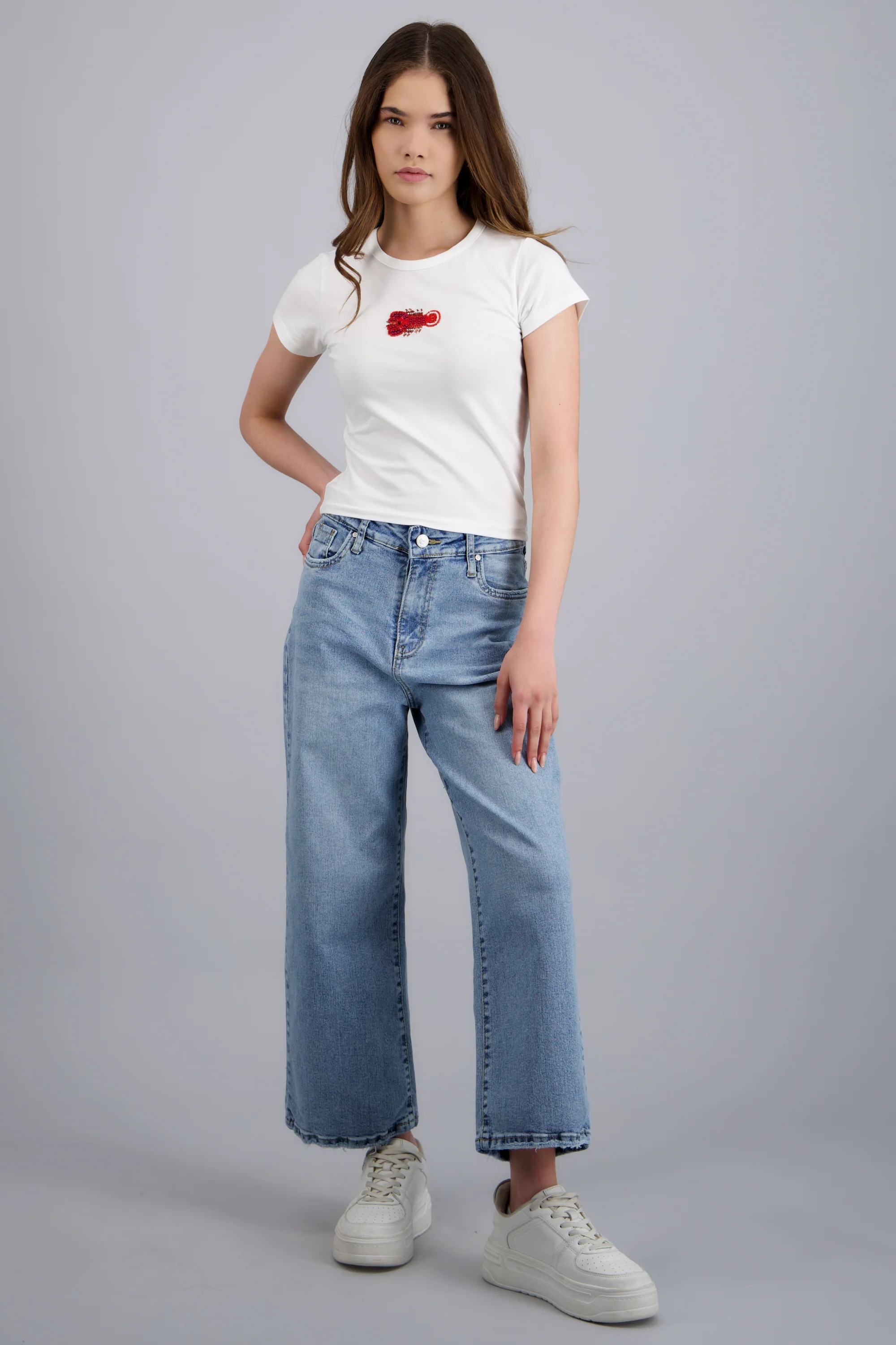 Jeans cropped mid rise