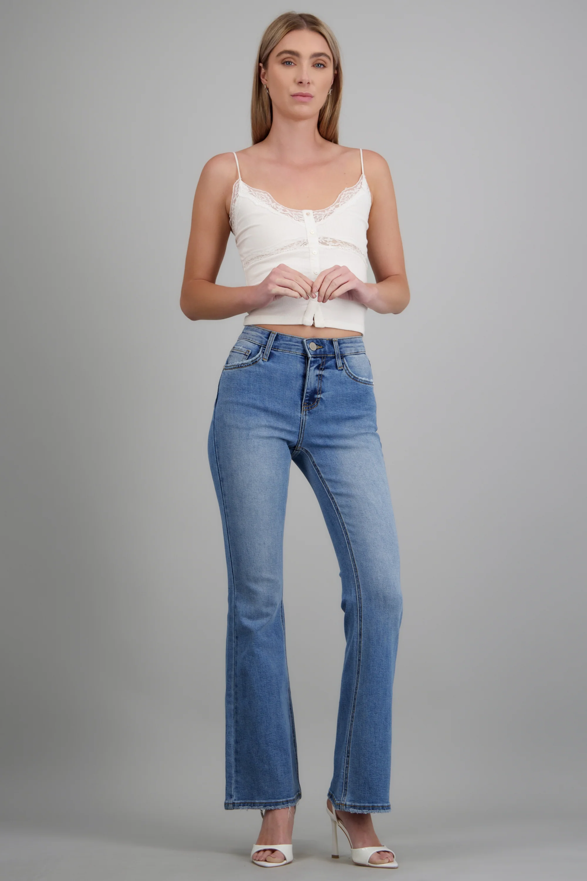 Jeans flare cintura media - Image 3