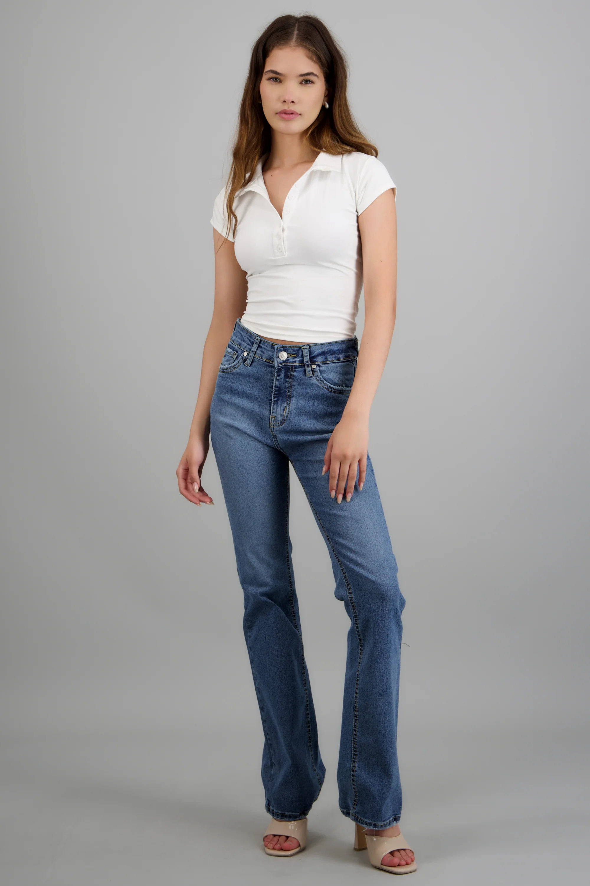 Jeans flare cintura media - Image 3