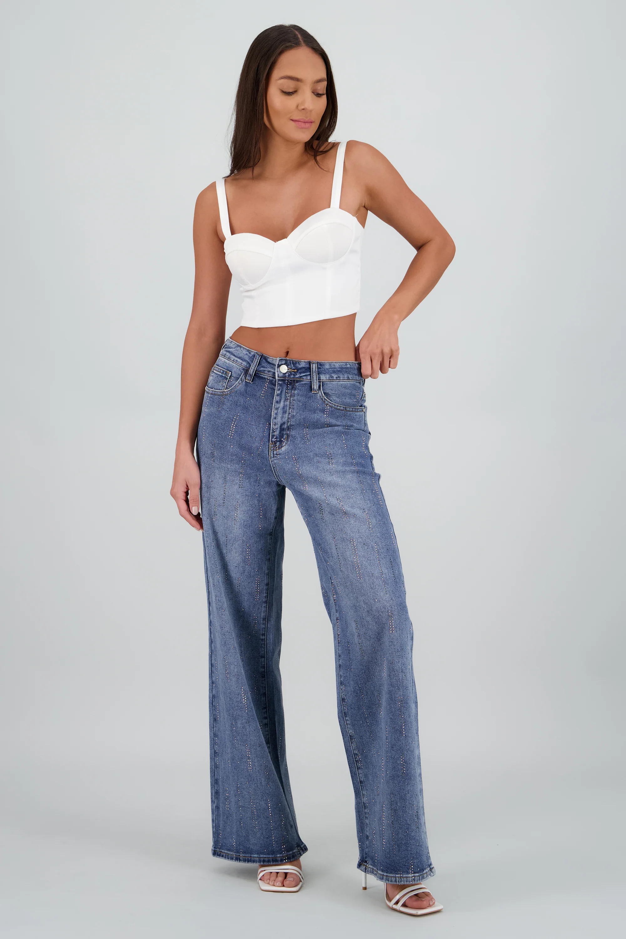 Jeans straight brillo tiras - Image 2