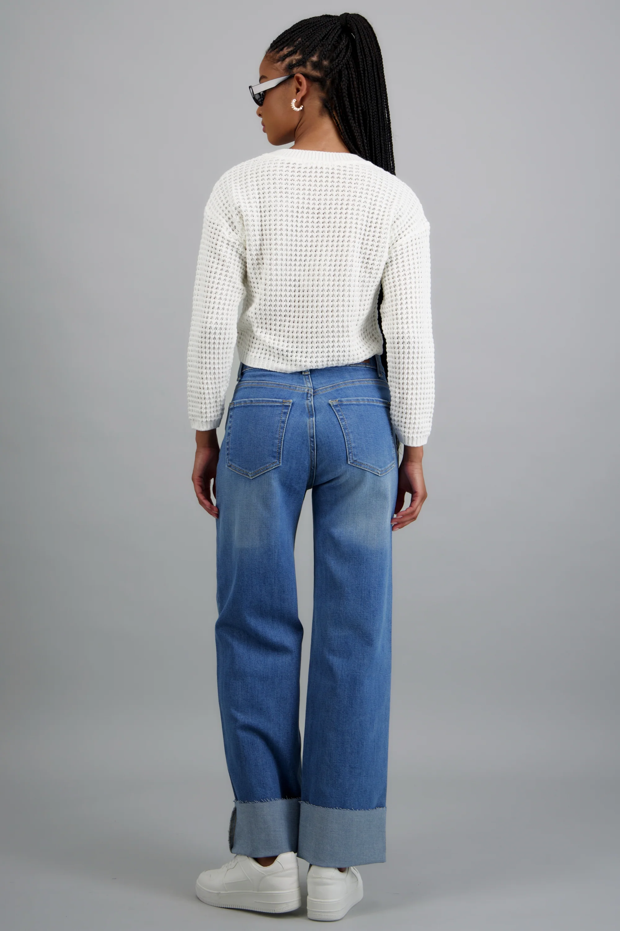 Jeans straight dobladillo cruzado - Image 4