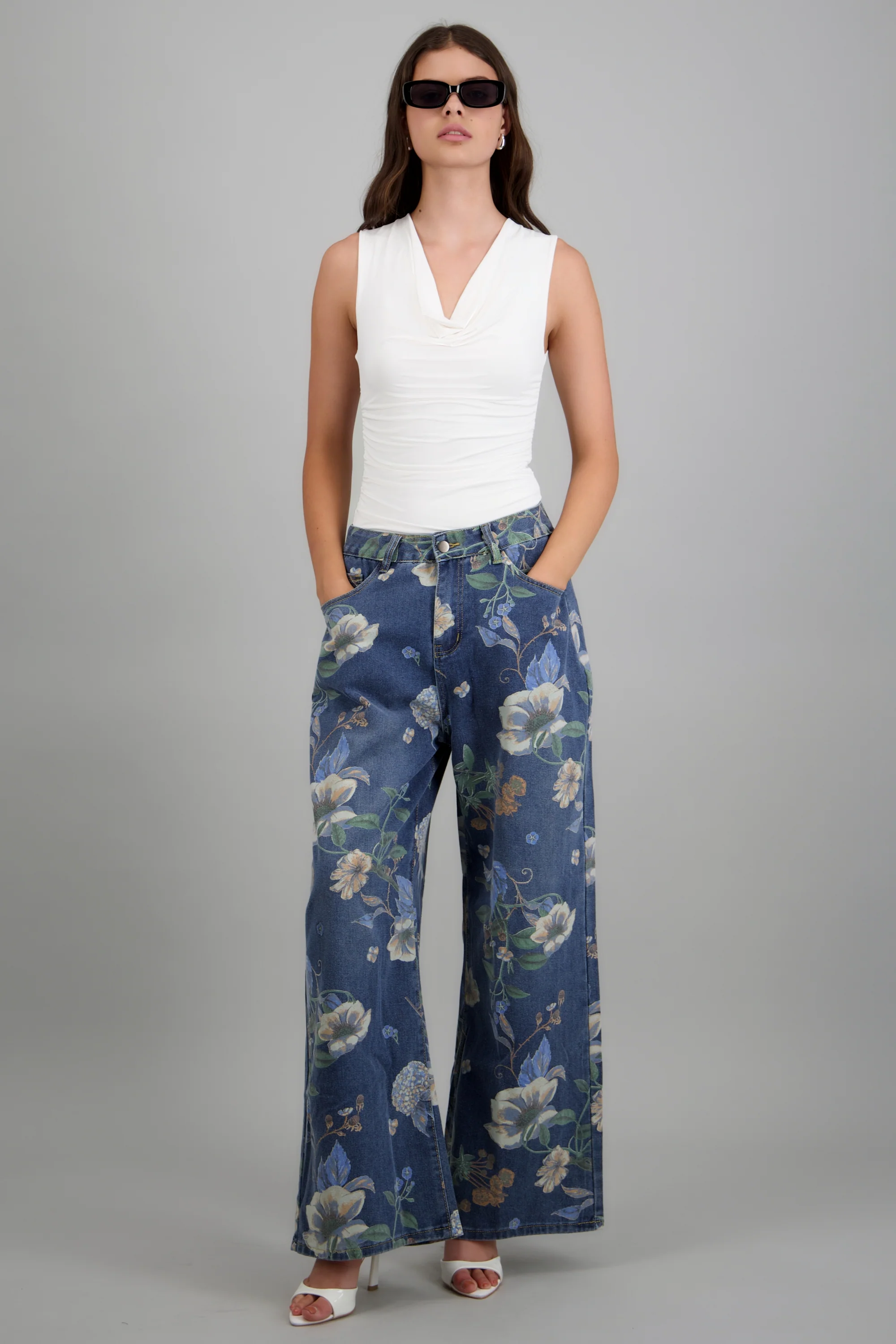 Jeans straight flores