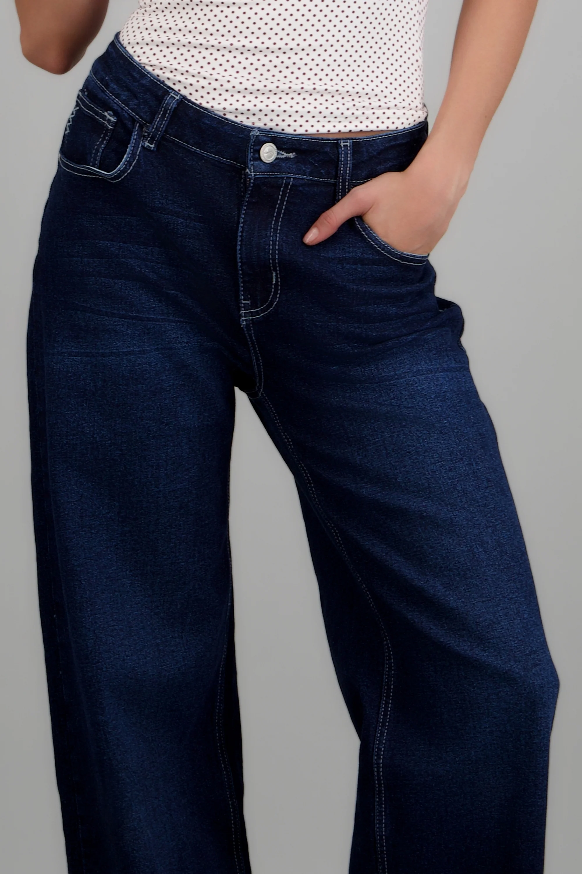 Jeans wide leg costuras - Image 5